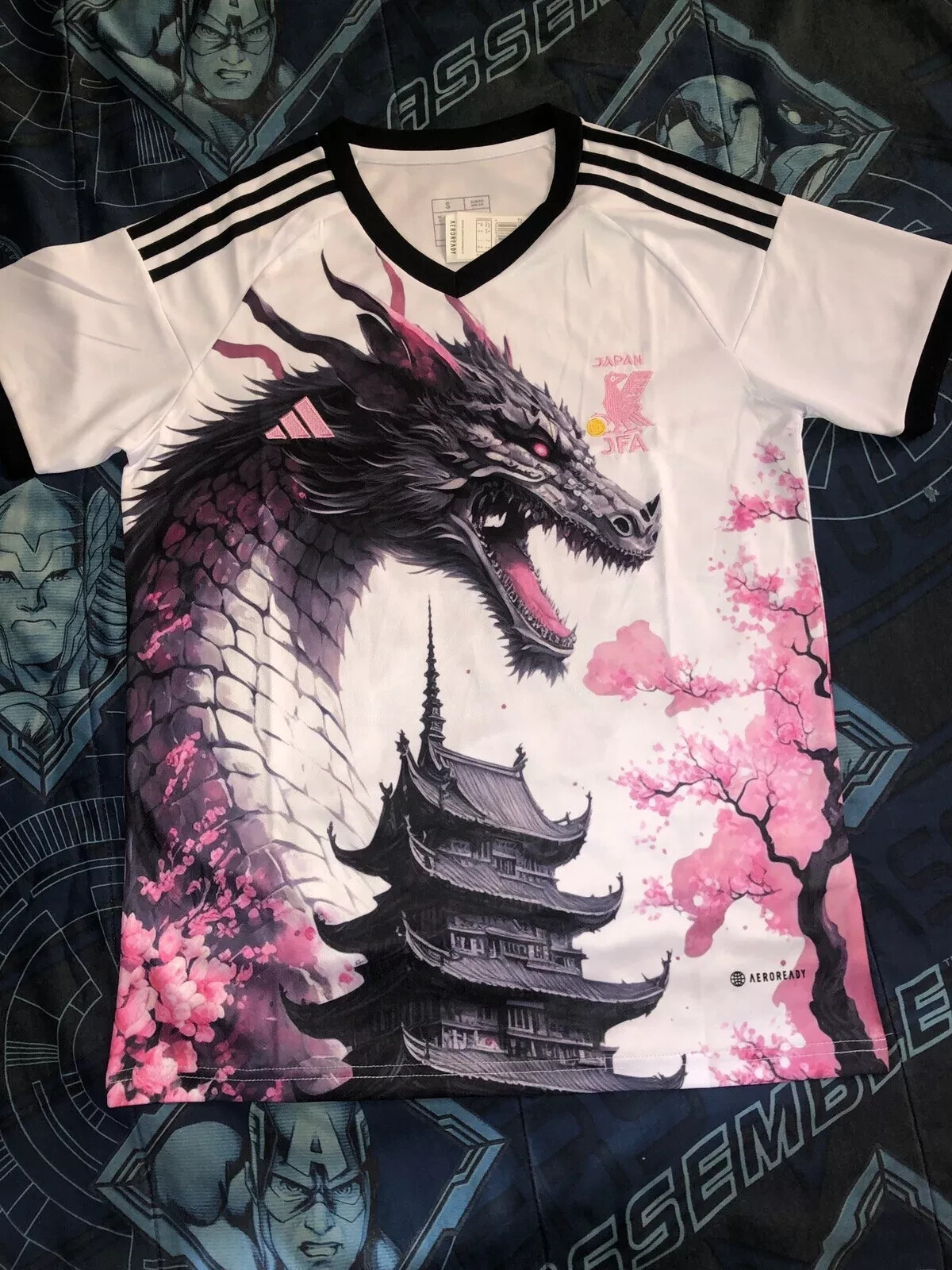 Japan Soccer Jersey Blossom Sakura Dragon Concept Edition S,M,L,XL,XXL