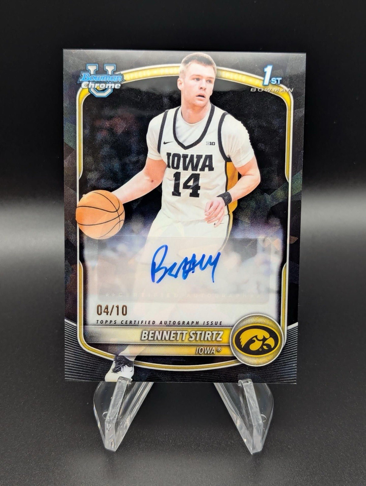 2025-26 Bowman Chrome Sapphire Bennett Stirtz Black 1st Bowman Auto /10