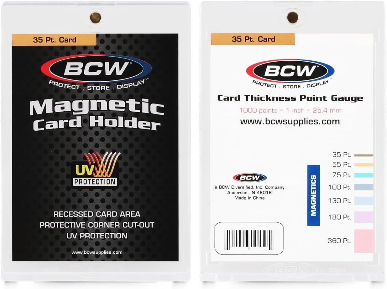 Magnetic Card Holders – 35 PT Thickness, 20 Pack with Gold Magnet Design