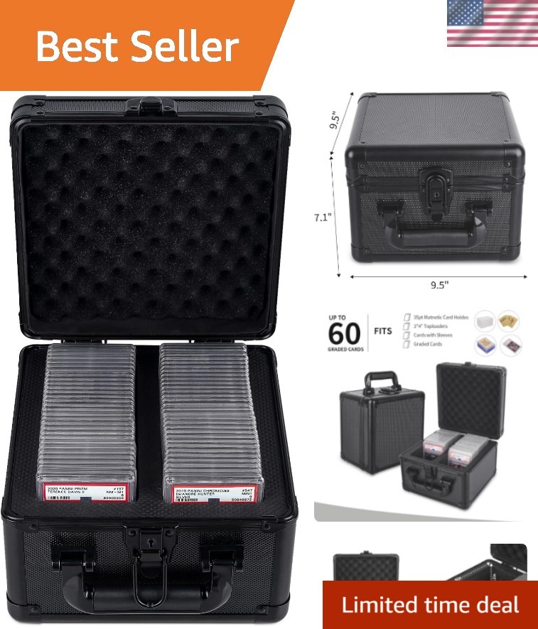 Large Capacity Graded Card Holder – Fits 60+ Slabs, Multi-Card Compatibility