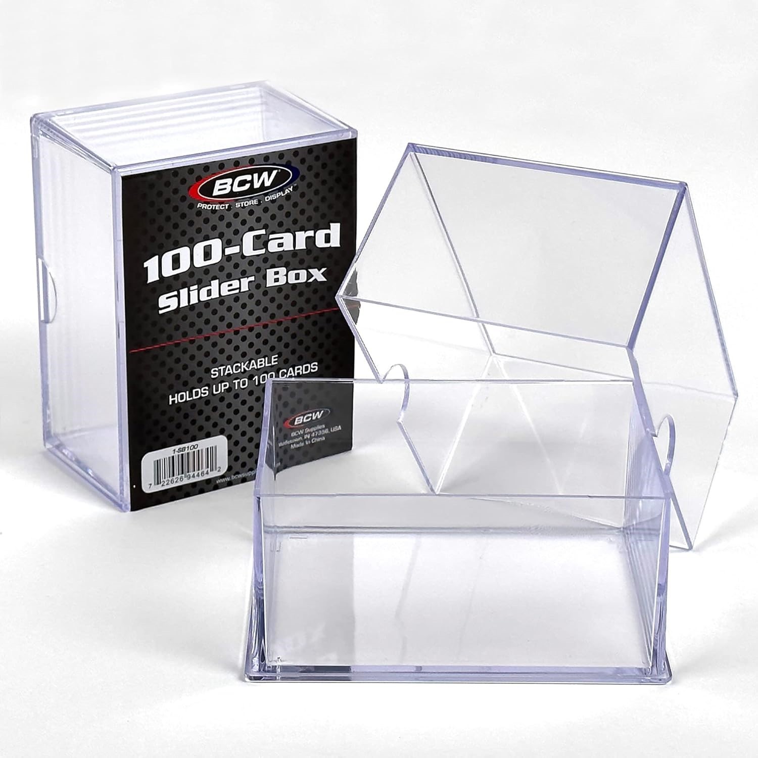 BCW Clear Slider Boxes Hold 100 Standard Cards – Baseball Basketball Storage