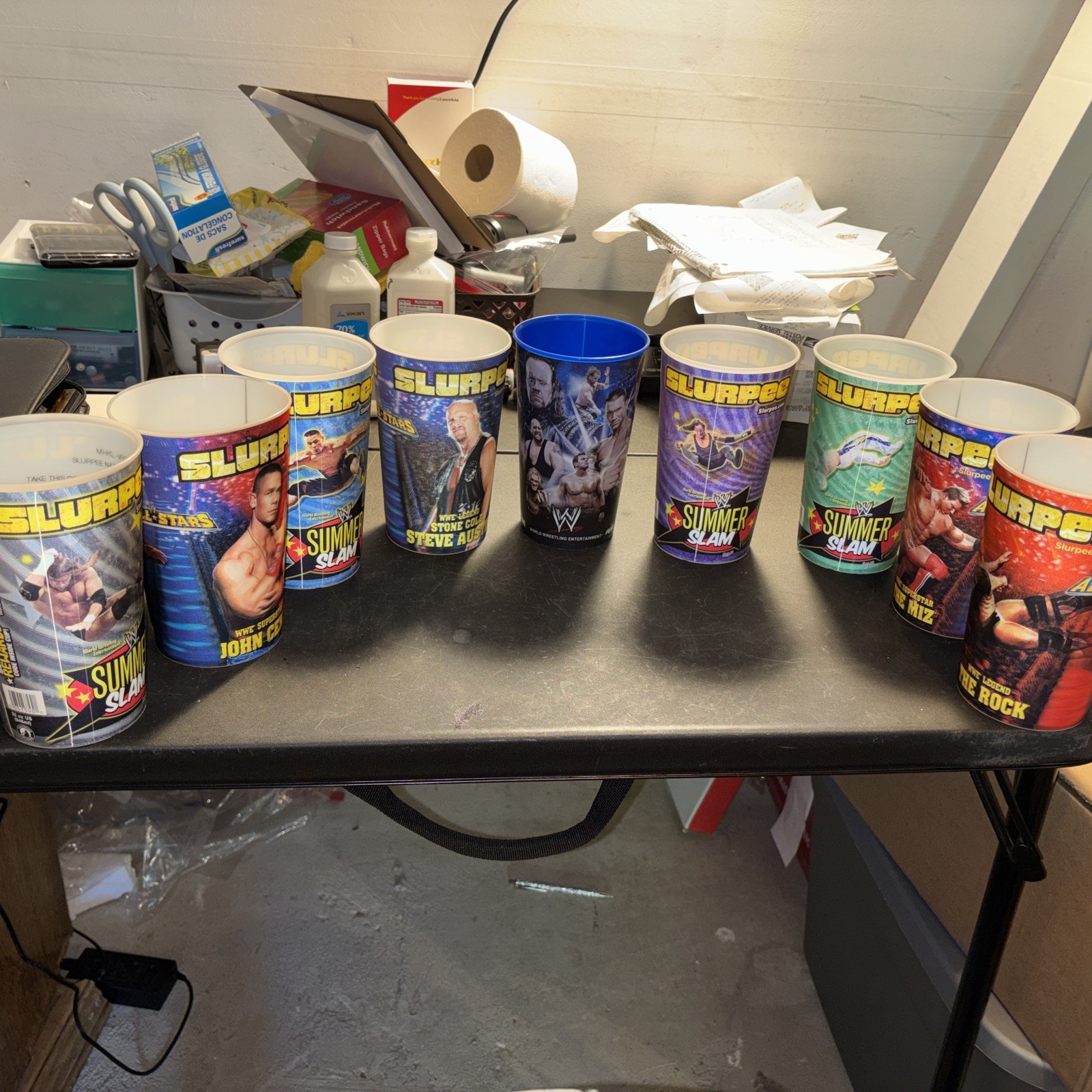 Lot of 8 Lenticular WWE Wrestling All-Stars 2011 32 Oz. 7-Eleven Slurpee Cups