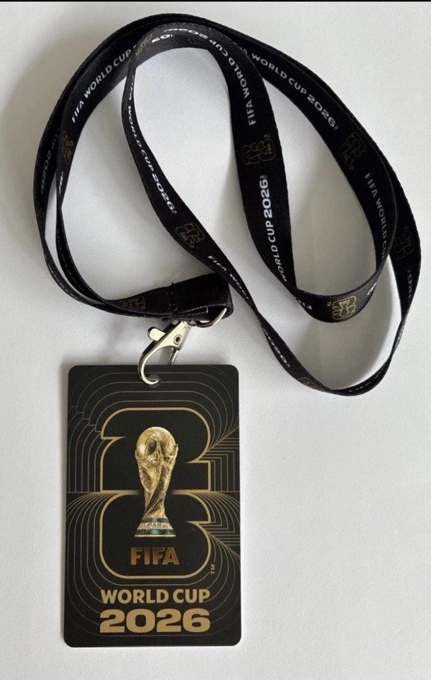 FIFA Official World Cup 2026 Fan ID Pass Card Lanyard Necklace Black Gold