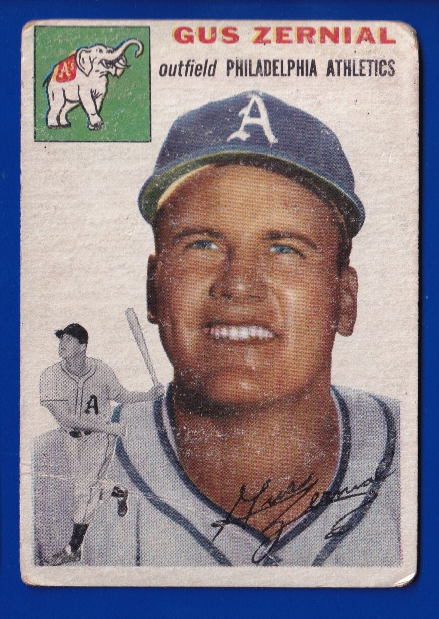 GUS ZERNIAL athletics A’S 1954 TOPPS #2 FAIR