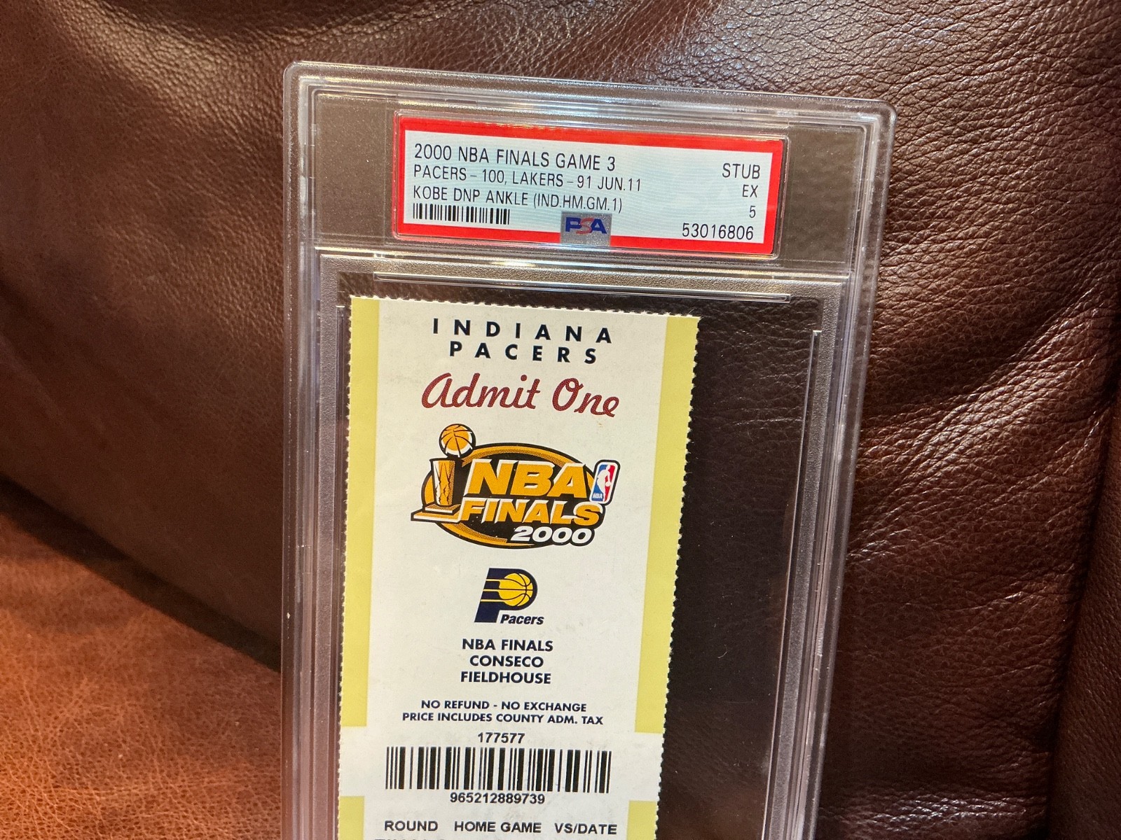 Psa 5 2000 NBA FINALS Game 3 Ticket Kobe Bryant Debut series Shaq Oneal Lakers