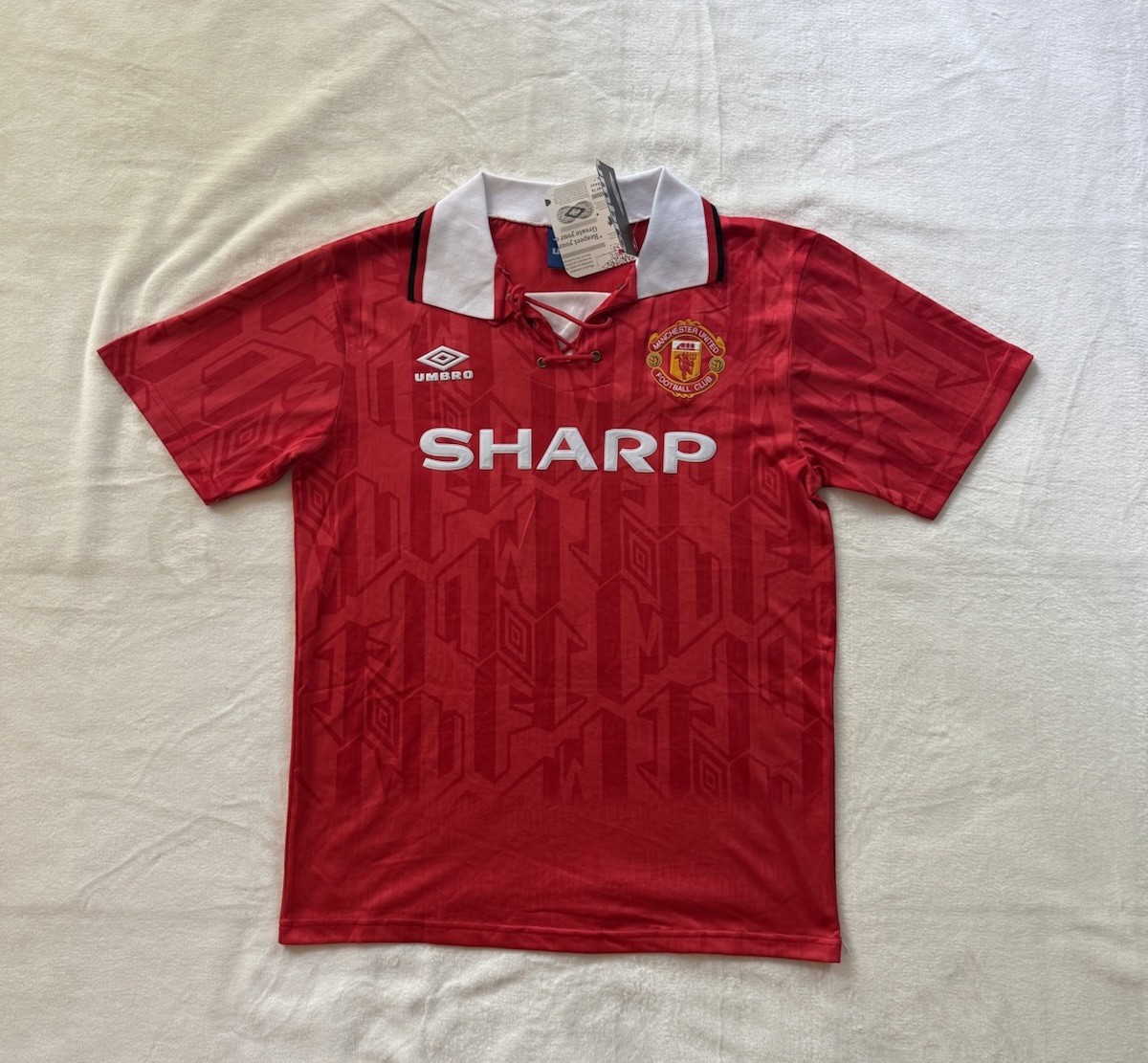 Vintage 1994-96 Manchester United New Men’s Home Jersey #7 Cantona Red Umbro – L