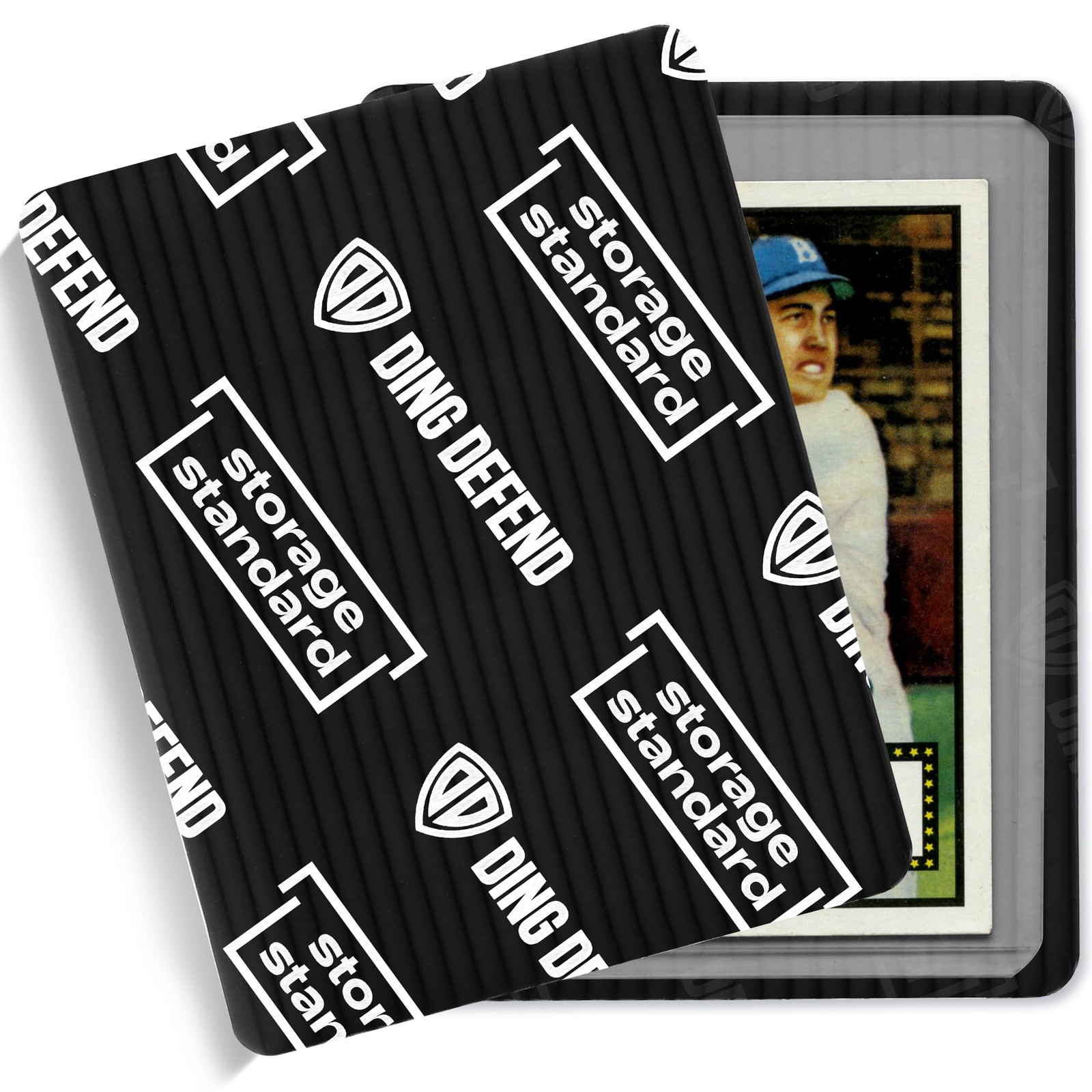 Ding Defend 110Pack Trading Card Protector Shipping 3.5 x 4.5 Inch Black Hob…