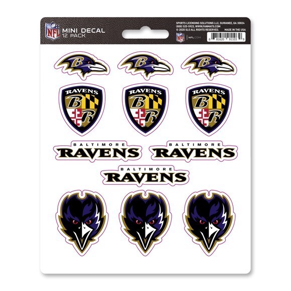 Baltimore Ravens NFL Vinyl Die-Cut Sticker Set / Decal Sheet *Free Shipping