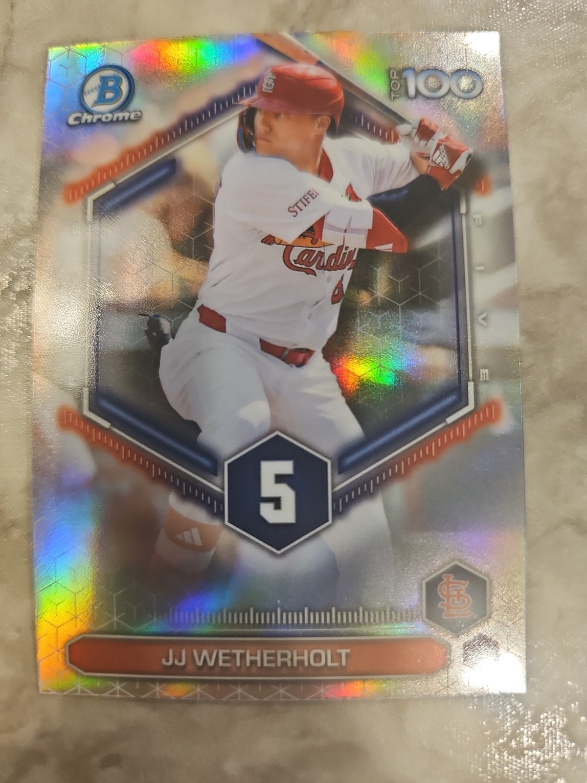 JJ WETHERHOLT TOPPS 100 CARDINALS 2026 BOWMAN CHROME BASEBALL L03