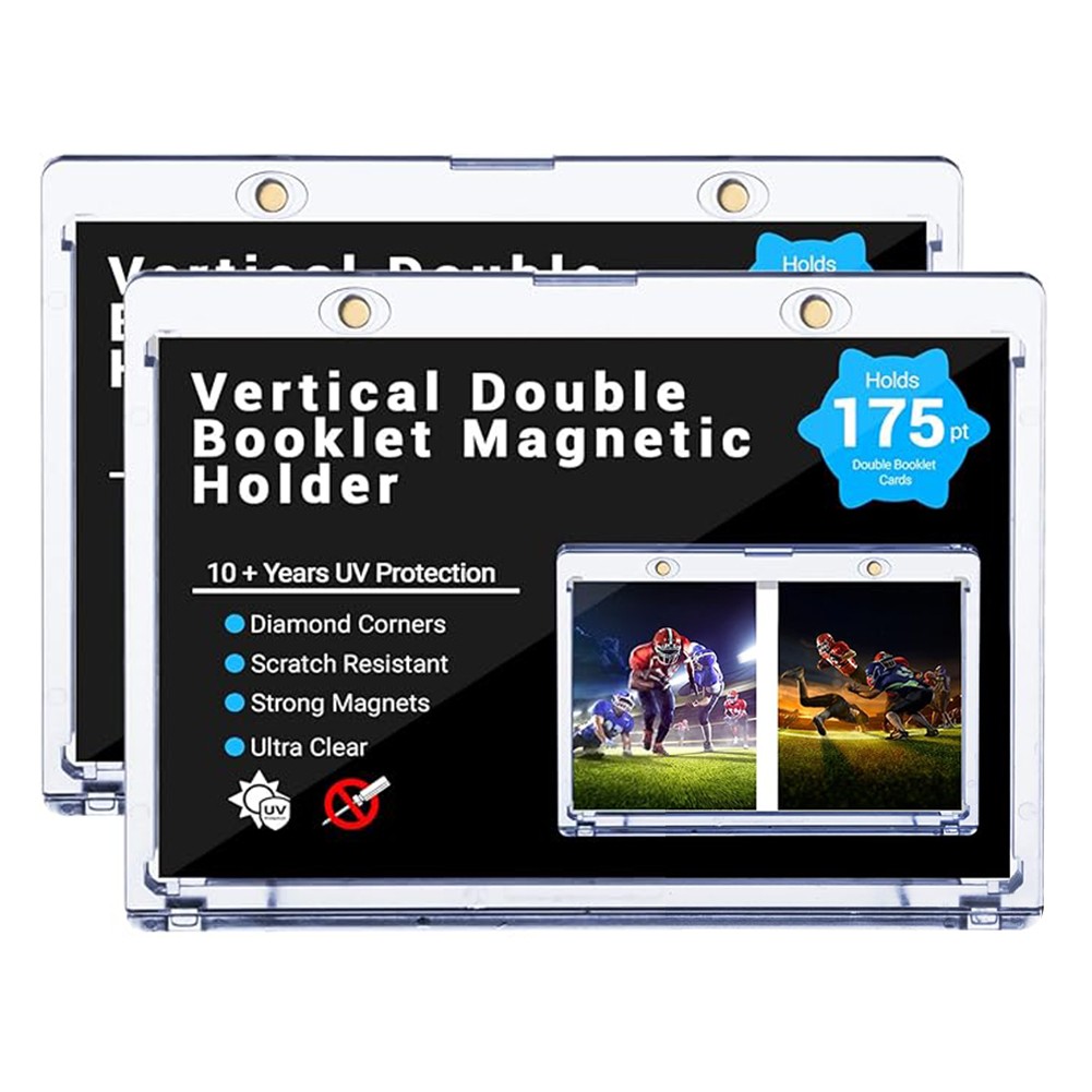 175pt Magnetic Vertical Double Booklet Card Holder One Touch Acrylic Card Case