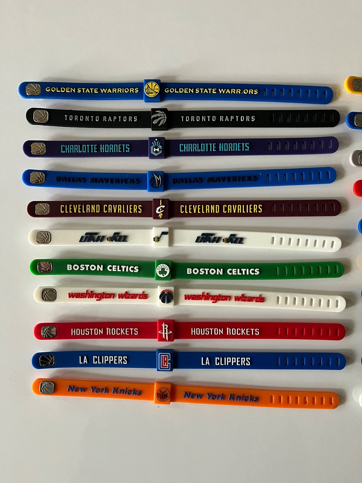 NBA Silicone Wristband Adjustable Clasp Bracelet Cavaliers Warriors Celtics LA
