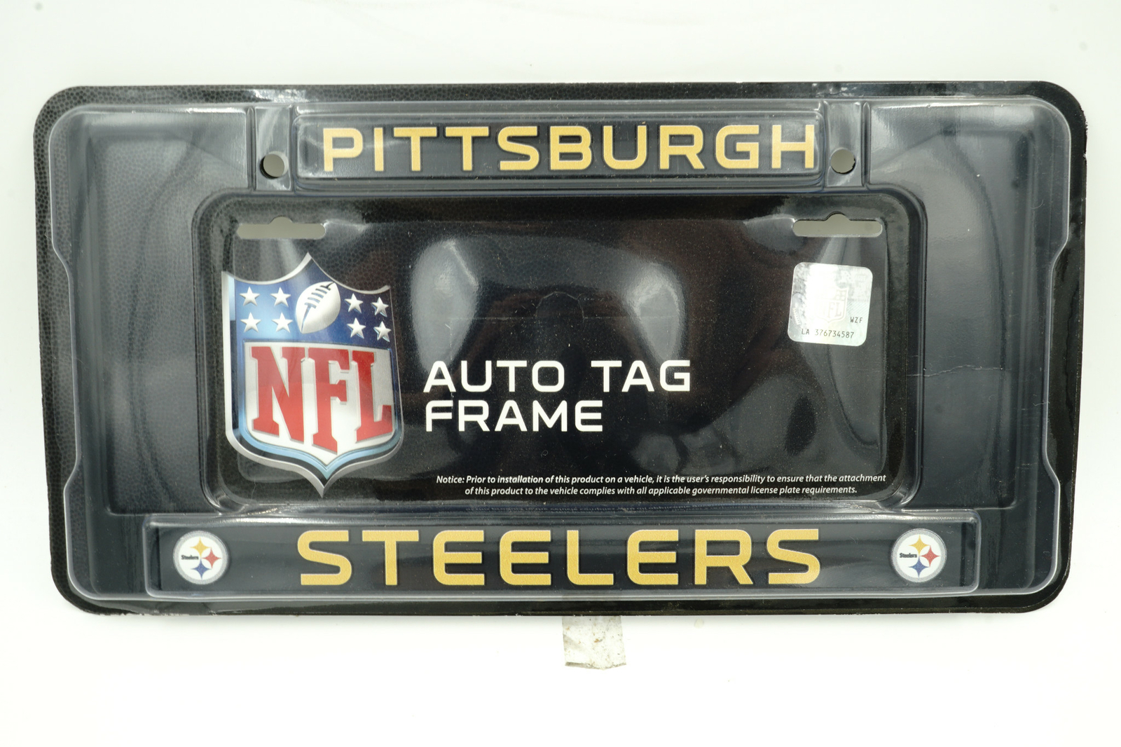 PITTSBURGH STEELERS NFL Officially Licensed Black Auto License Plate Frame