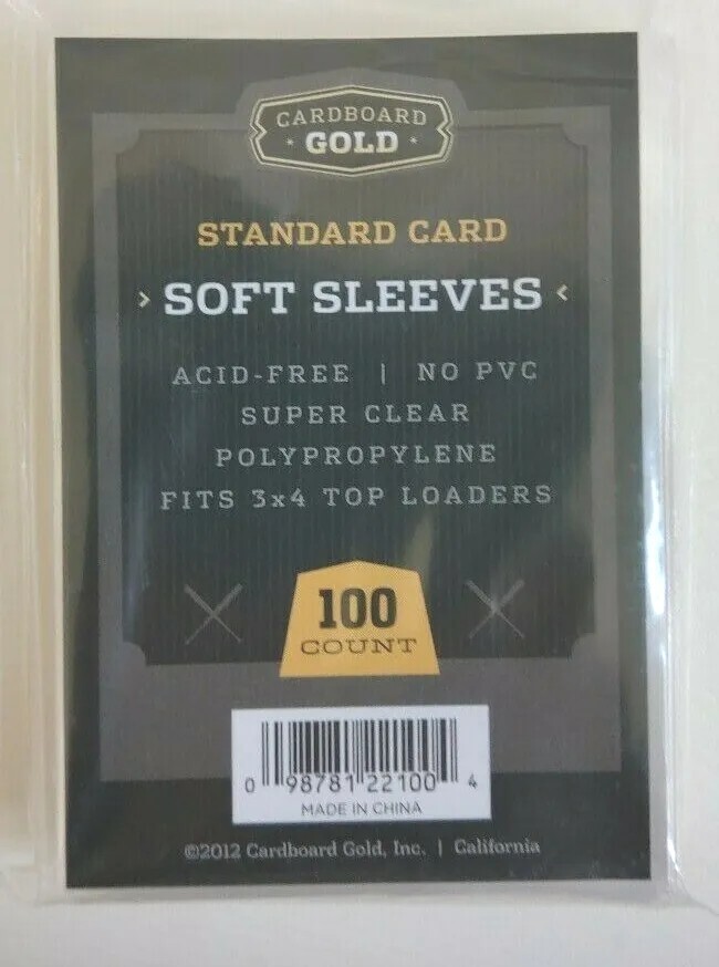 100 Plastic PENNY SLEEVES for 3×4 Top Loaders – Cardboard Gold NEW