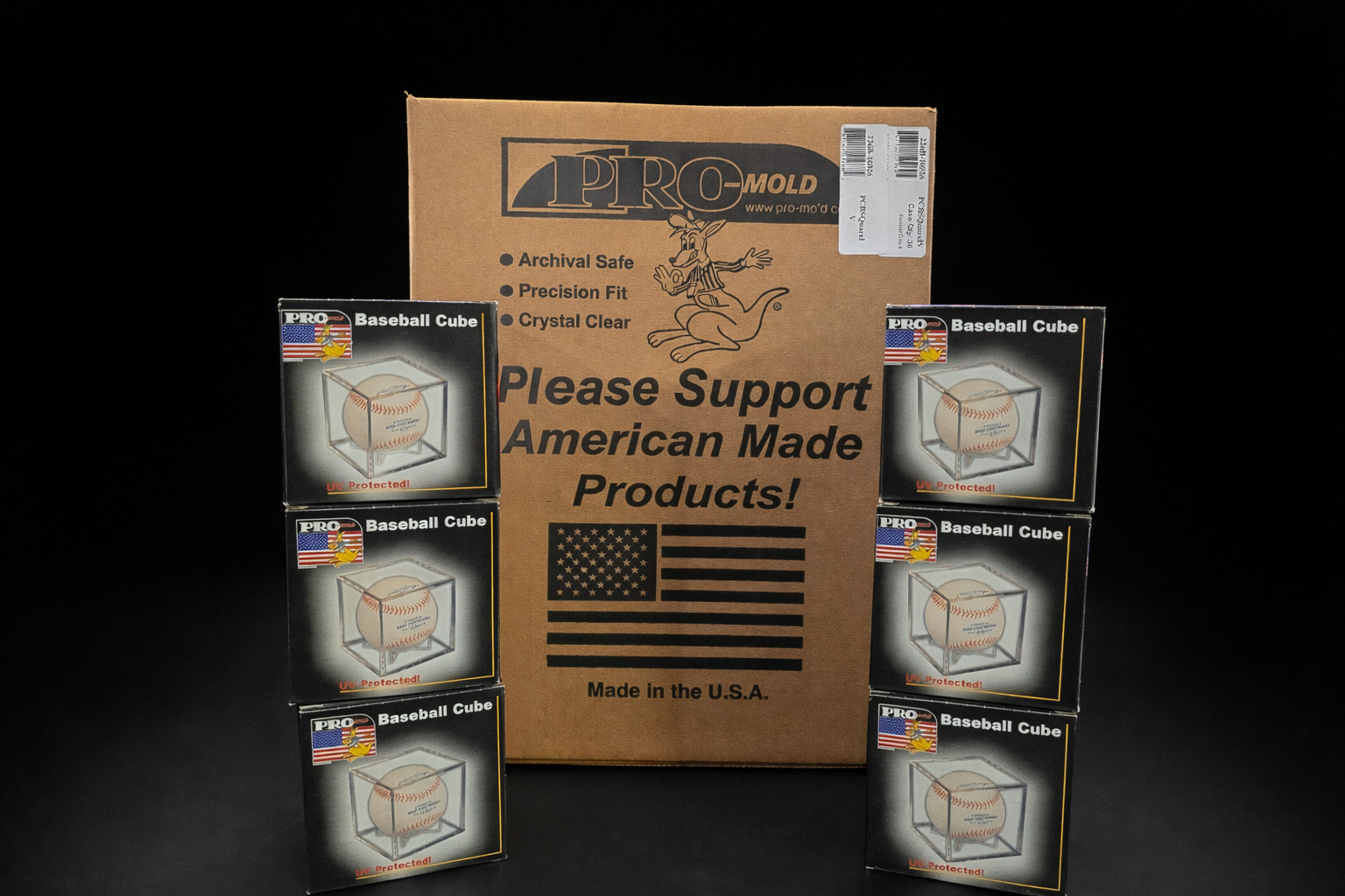 36x Pro-Mold Baseball Cube IV Square Holder UV Protected Ball Display Full Case