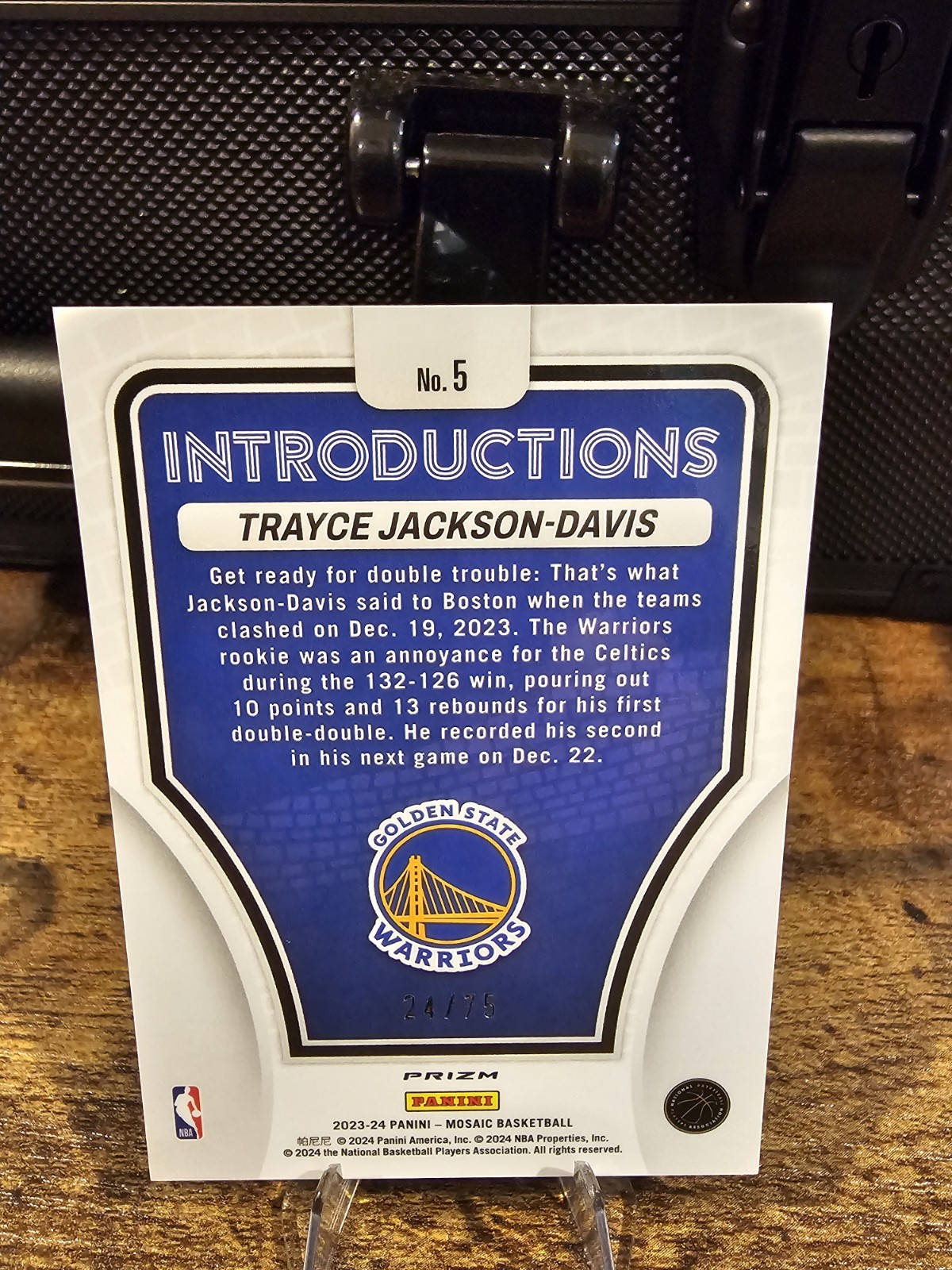 2023-24 Panini Mosaic Introductions Trayce Jackson-Davis RC /75