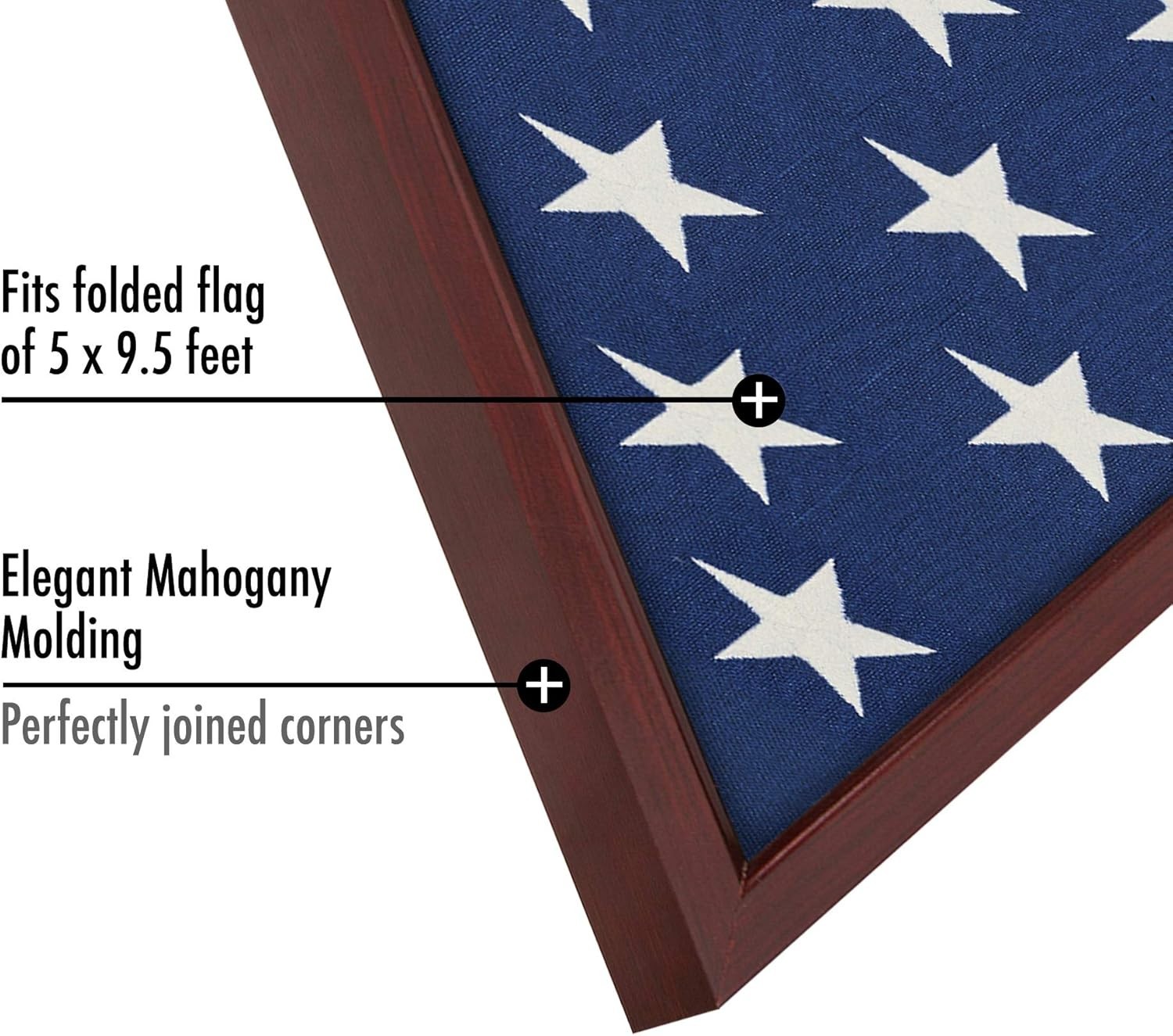 Triangular Flag Case – Elegant Mahogany Display for 5×9.5′ Memorial Flags