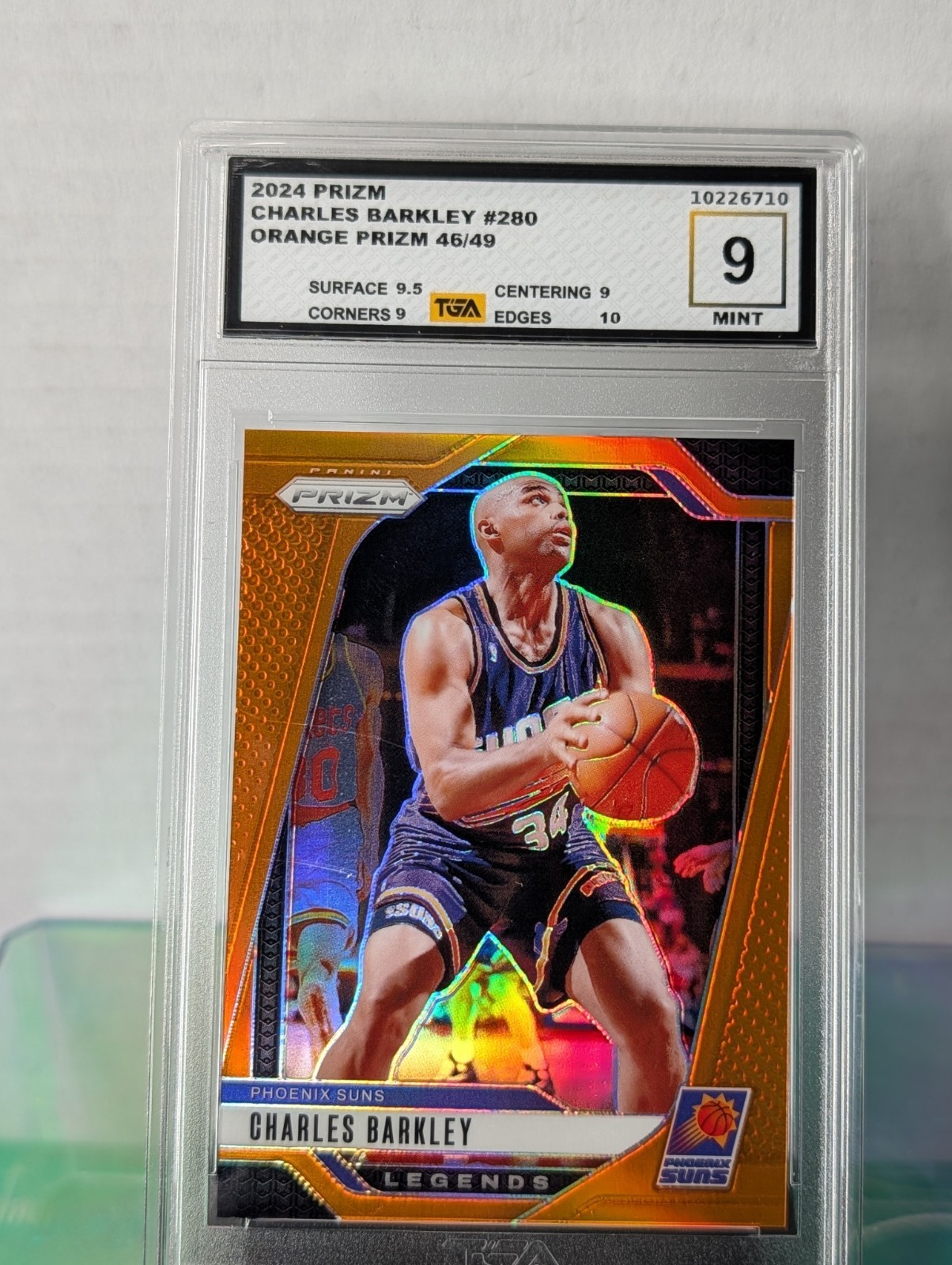 2024-25 Panini Prizm Orange #280 Charles Barkley /49 Phoenix Suns TGA 9