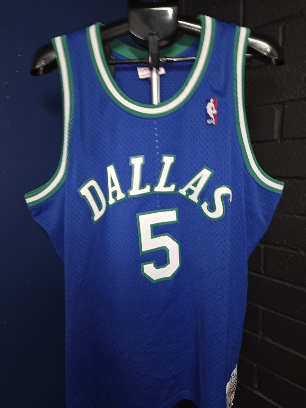 Mitchell & Ness Dallas Mavericks Men’s Blue Throwback Jersey Jason Kidd Size 2XL