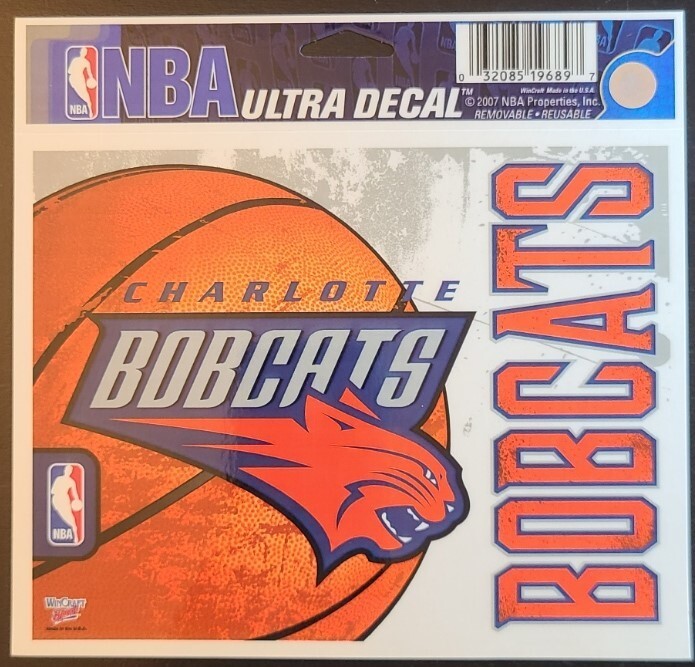 Charlotte Bobcats NBA Ultra Decal – Removable & Reusable – 6 in x 4.5 in