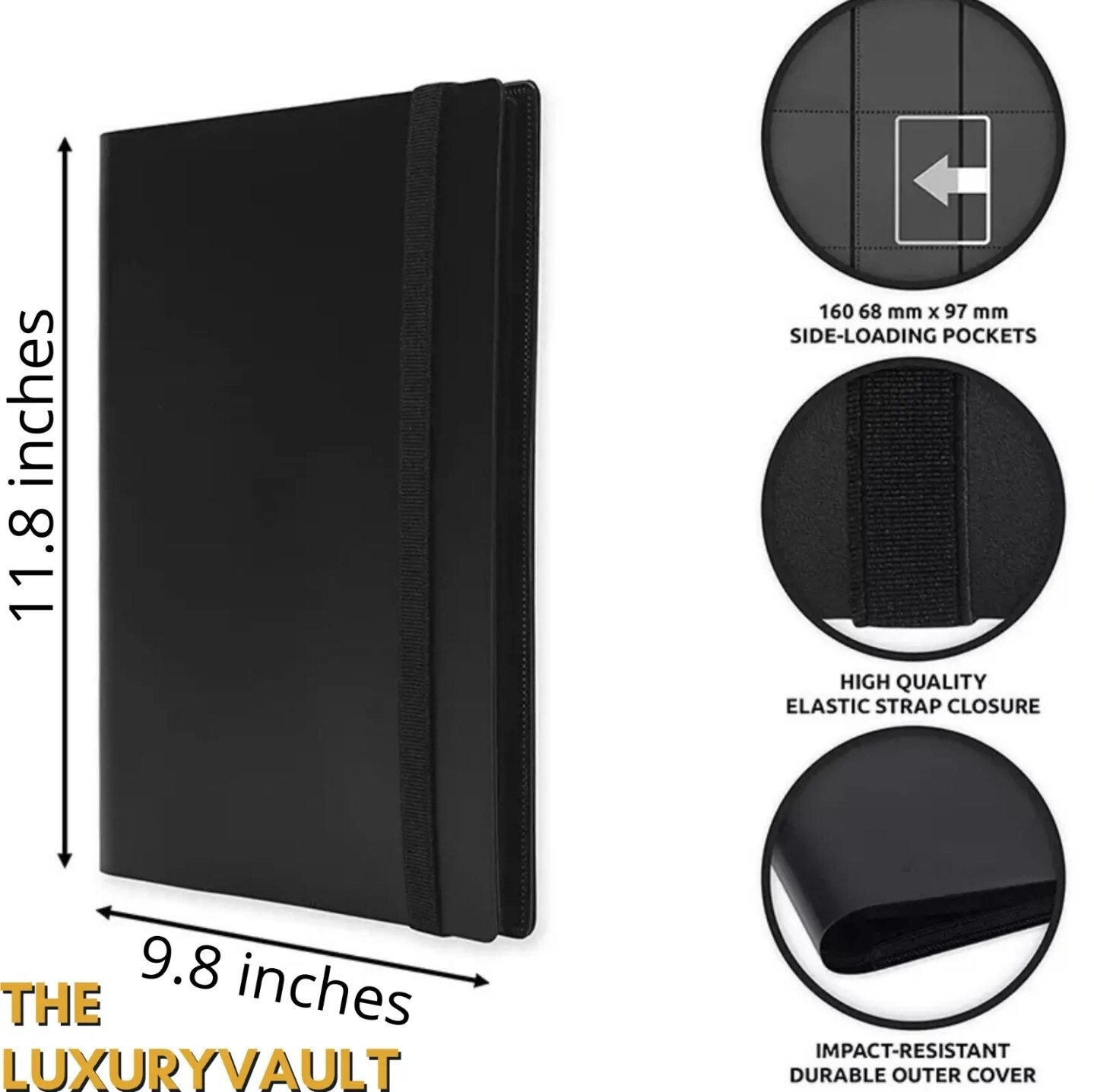 (3) PACK MULTI COLOR 360 Pocket Trading Card Binder Side Loading Elastic HOLDER