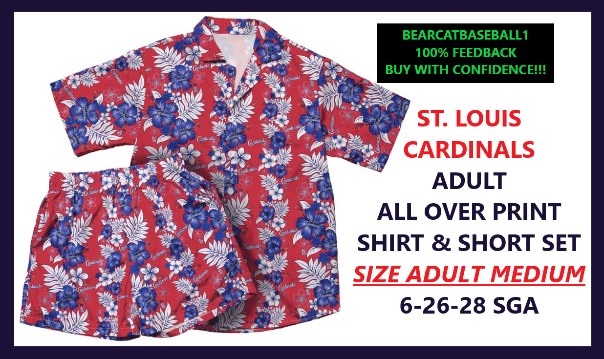 🚨 SIZE MEDIUM ST. LOUIS CARDINALS ALL OVER PRINT SHIRT & SHORT SET 6/26/26 SGA
