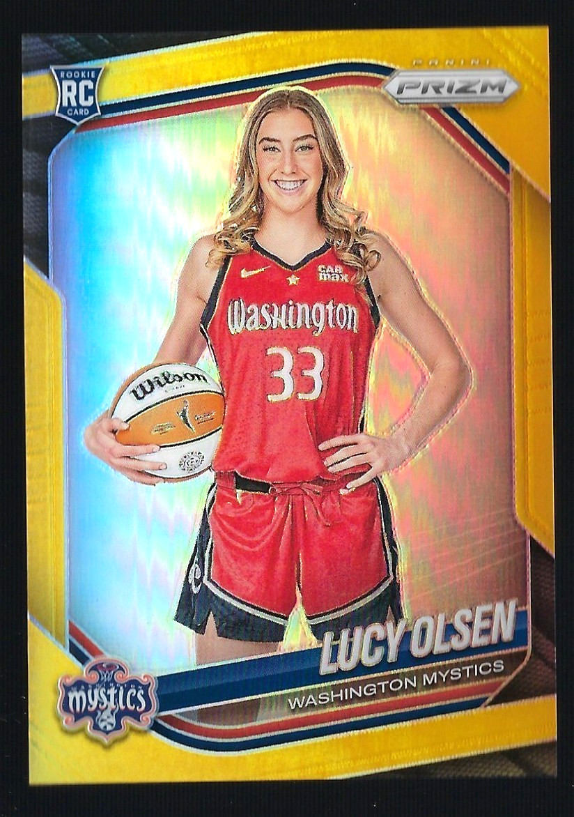 Lucy OLSEN 2025 Prizm WNBA RC #145 GOLD VARIATION #’D 8/10 SSP MYSTICS!