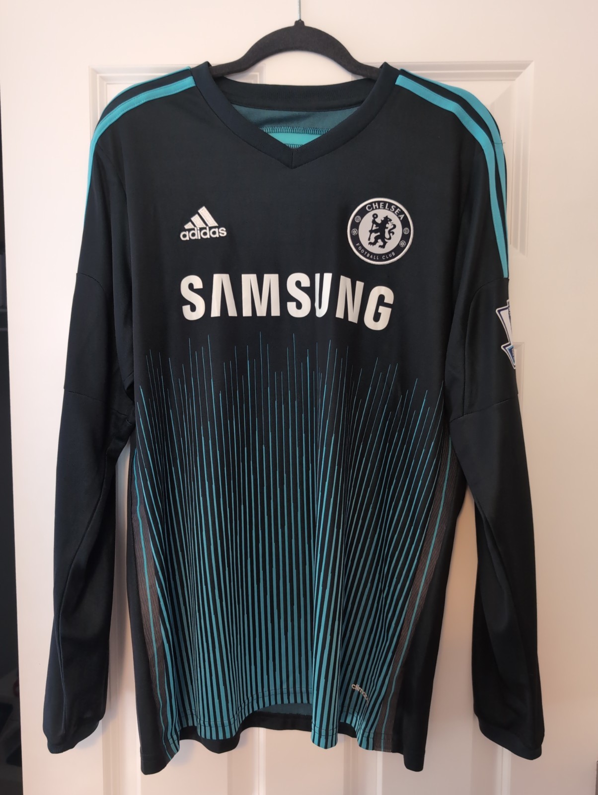 Oscar Chelsea Adidas Long Sleeve Jersey – Blue & Black – Adult Large – 3rd Away
