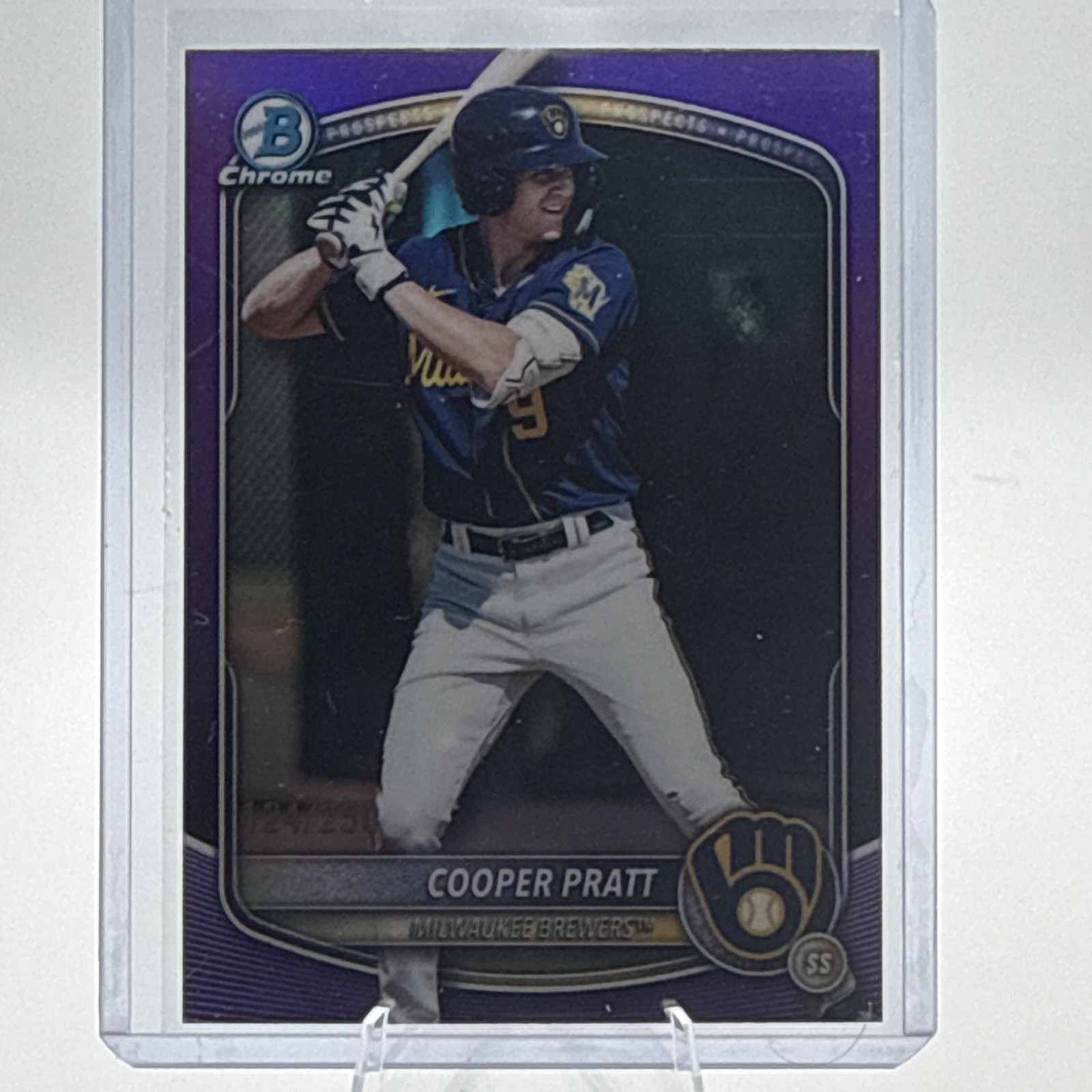 2025 Bowman Draft Cooper Pratt Prospects Purple Refractor /250 Brewers #BDC-157