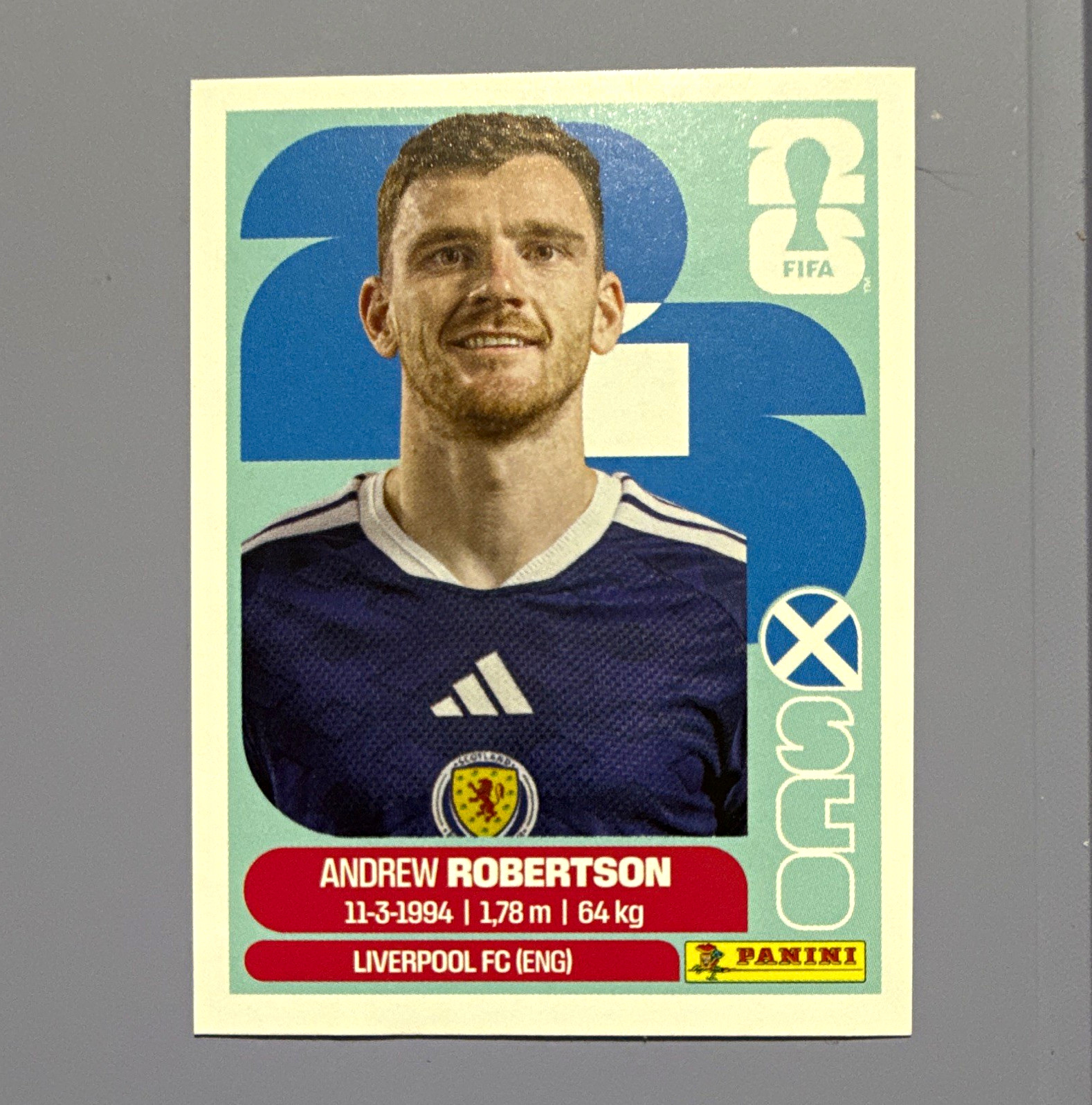 Panini FIFA World Cup 2026 Andrew Robertson SCO 6 Portrait Sticker Scotland