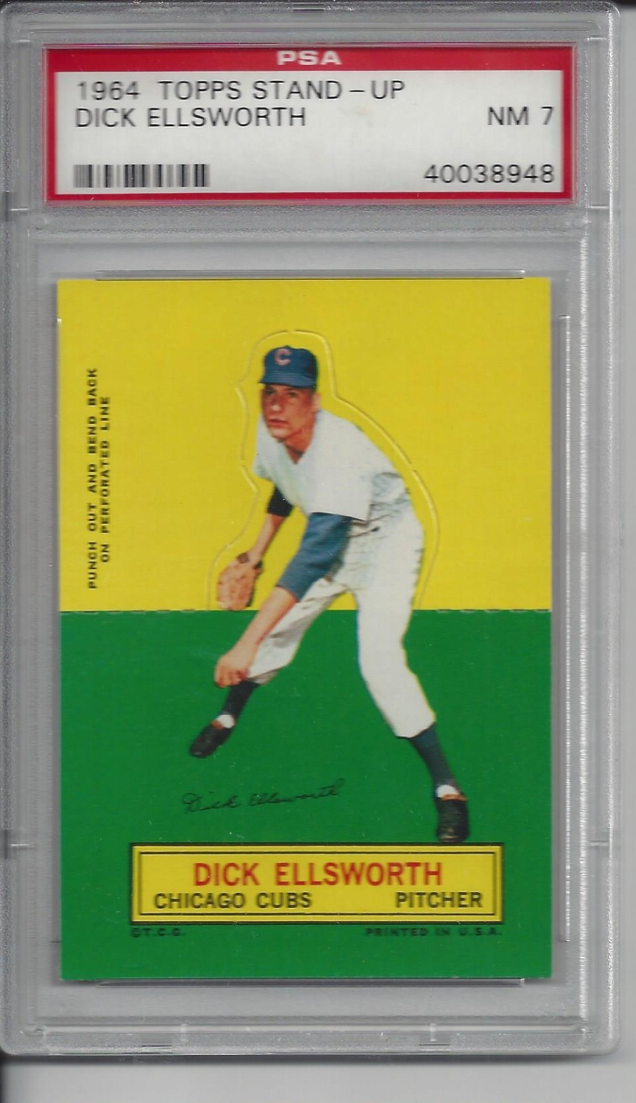 1964 Topps Stand-Up Dick Ellsworth – PSA 7