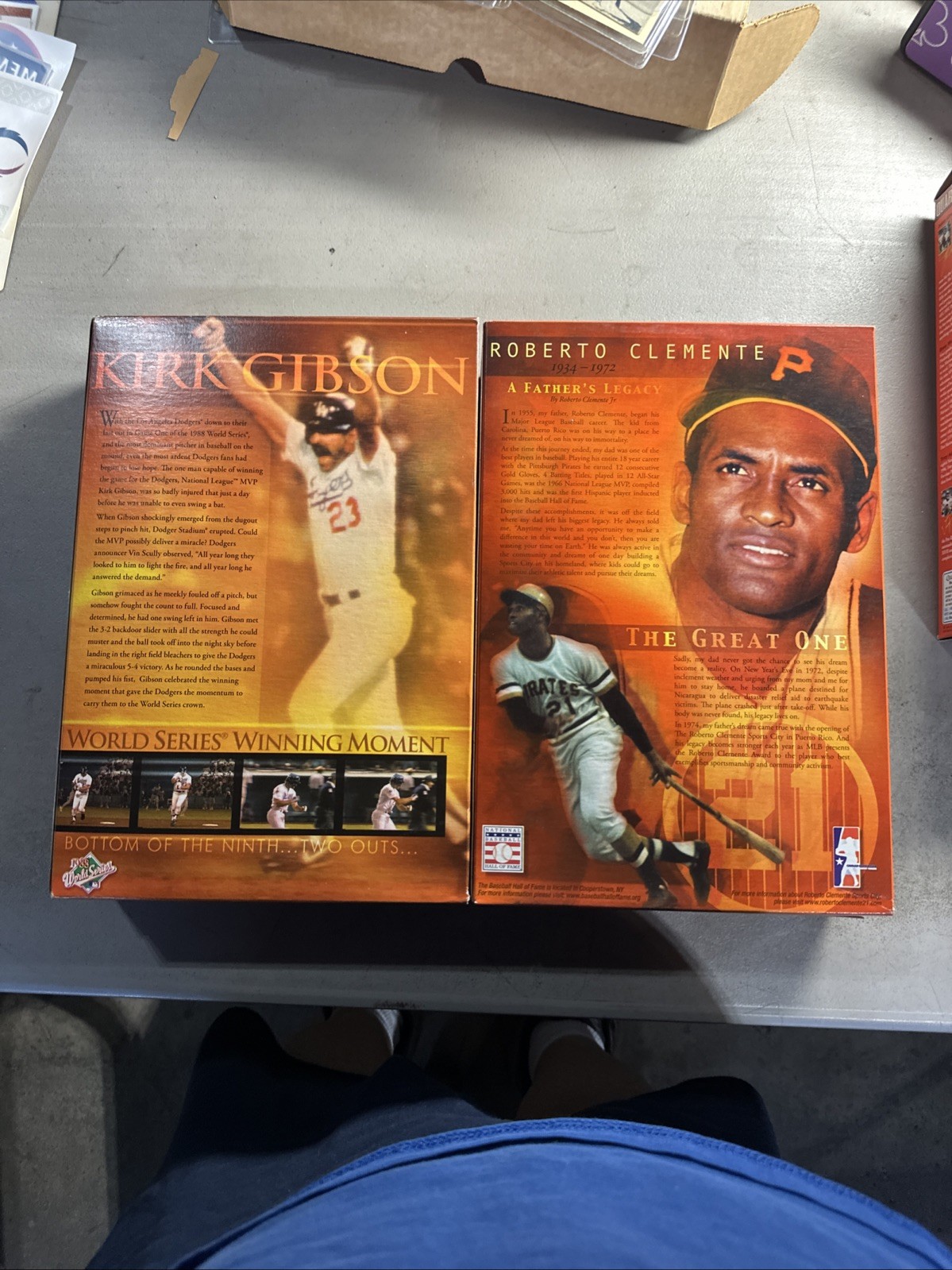 Roberto Clemente & Kirk Gibson Empty Wheaties Boxes.