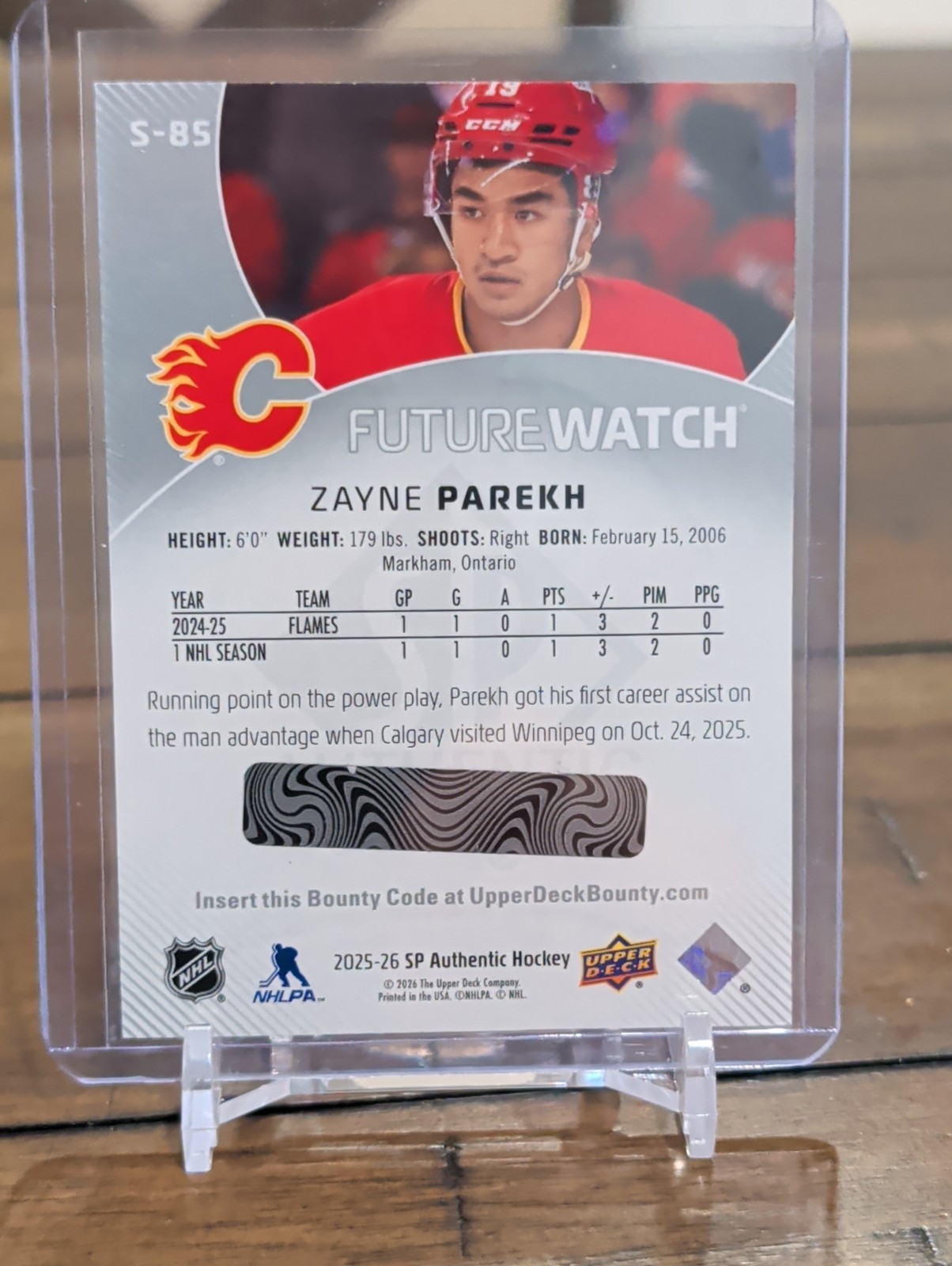 2025-26 SP Authentic Zayne Parekh Level 3 Future Watch Spectrum FX Bounty #S-85