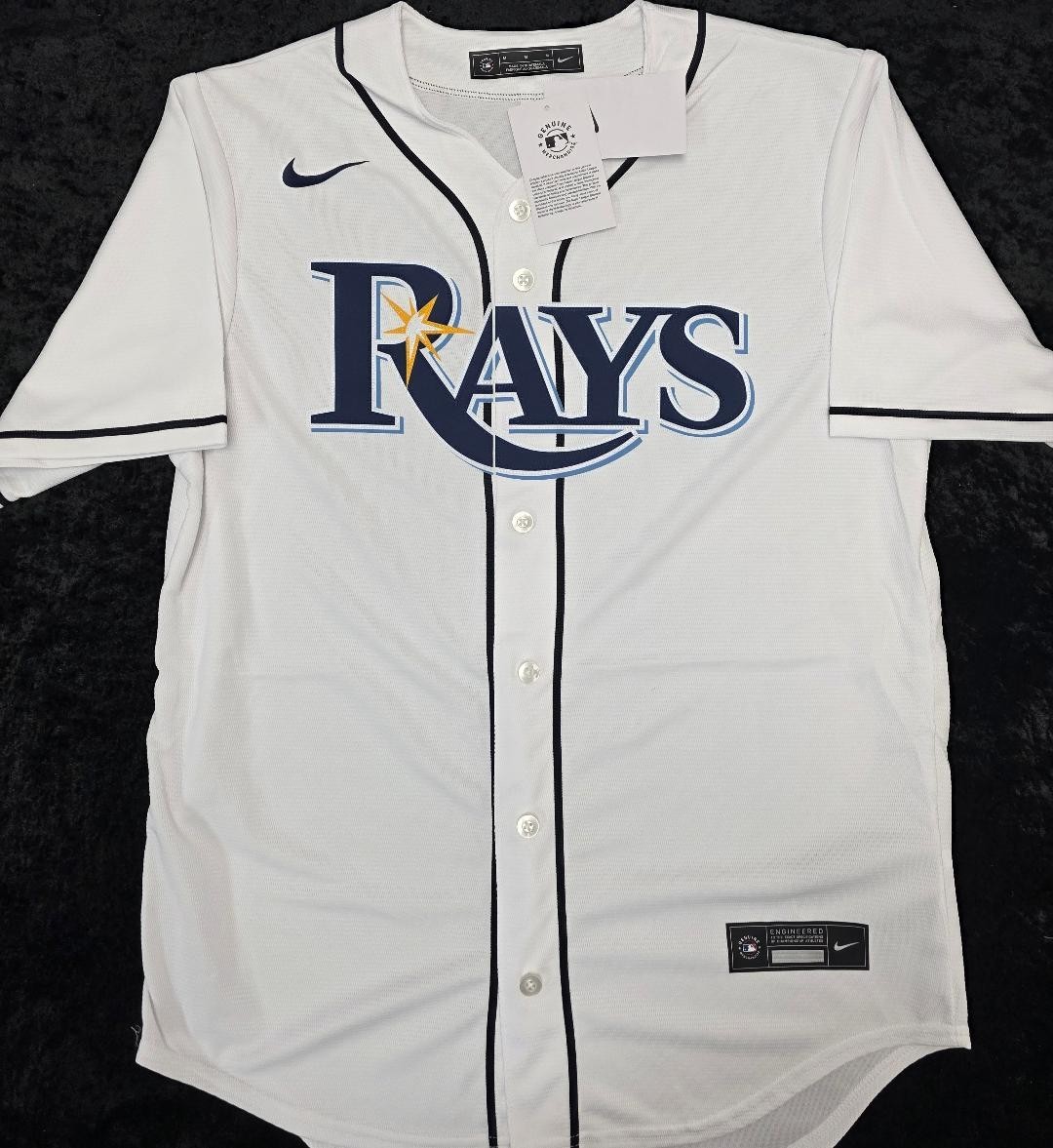 Mens TAMPA BAY RAYS Sewn 100% REAL Baseball Jersey NWT WHITE $115