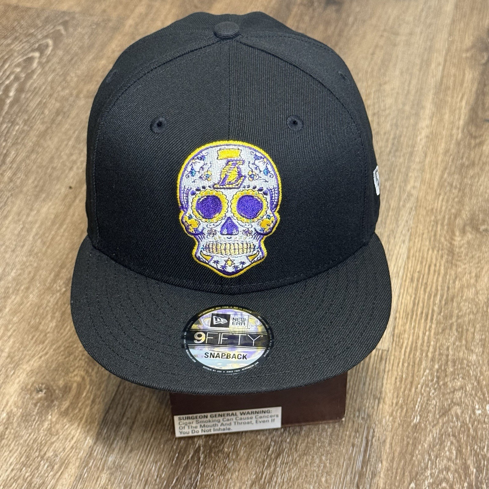 New Era LA Lakers Snapback Hat Black Day Of The Dead Skull Skeleton Dia Muertos