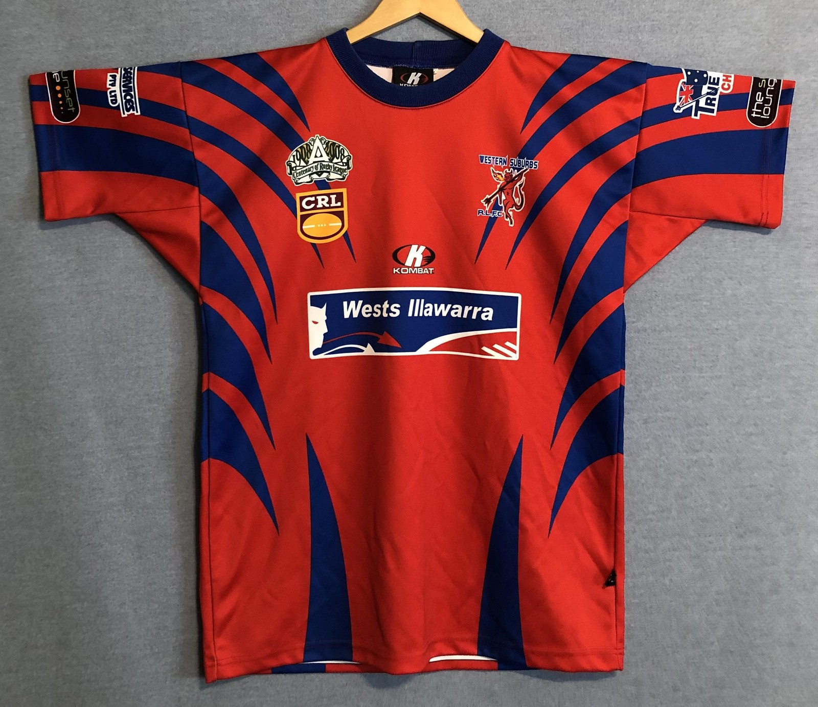 Vintage Western Suburbs Red Devils RLFC Jersey Mens M Rugby League Kombat CRL