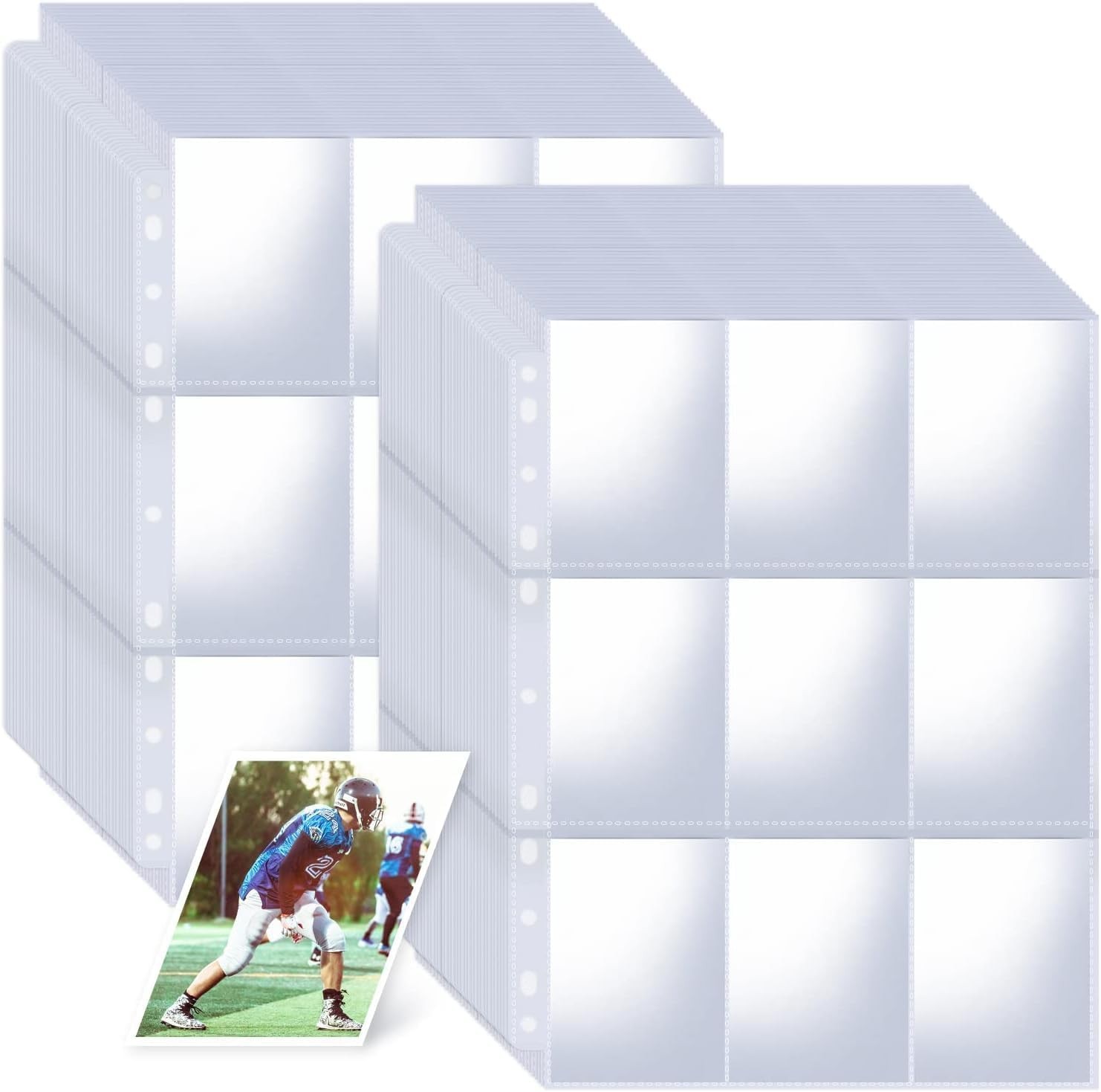 1800 Pockets Card Sleeves Binder Sheets, Double-Sided Trading Card Pages Slee…