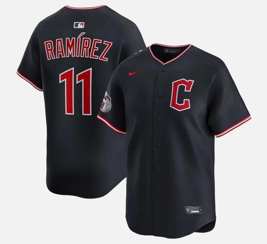 Men’s Cleveland Guardians Black/White/Navy Home Limited Jersey Unisex ALL SIZE