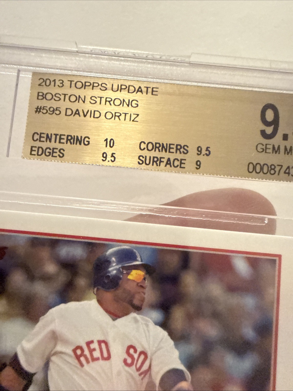 David Ortiz 2013 Topps Update Boston Strong Red Foil #17/50 BGS 9.5 Gem Mint WOW
