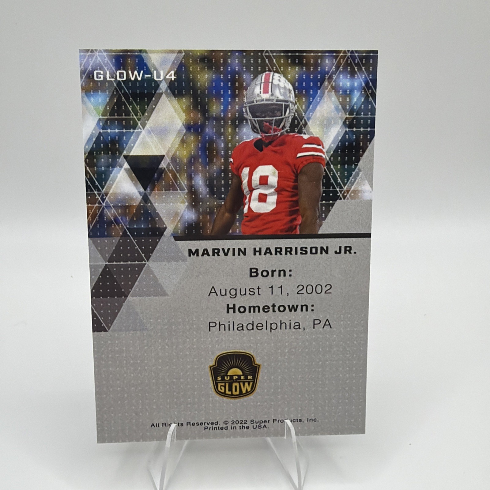 2022 Super Glow 1st Ever U Base Marvin Harrison Jr #GLOW-U4 rs2