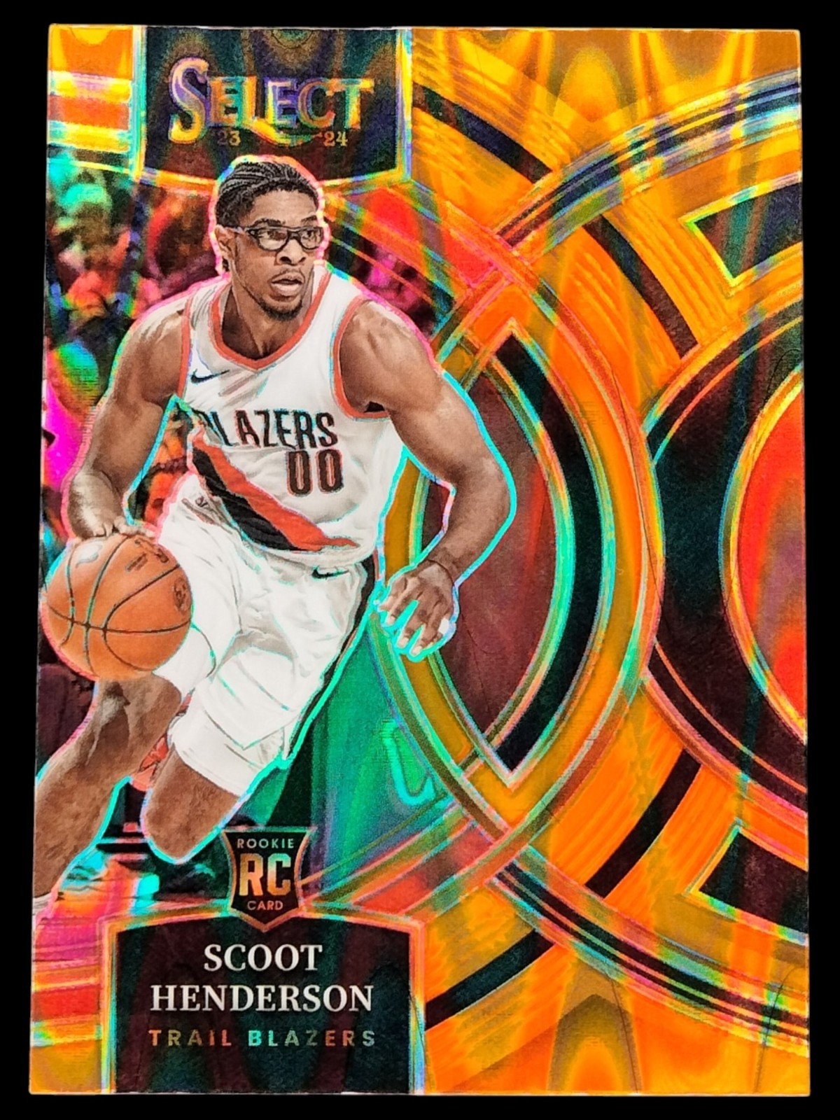 2023-24 Panini Select – Premier Level Scoot Henderson #129 Orange Tectonic Prizm