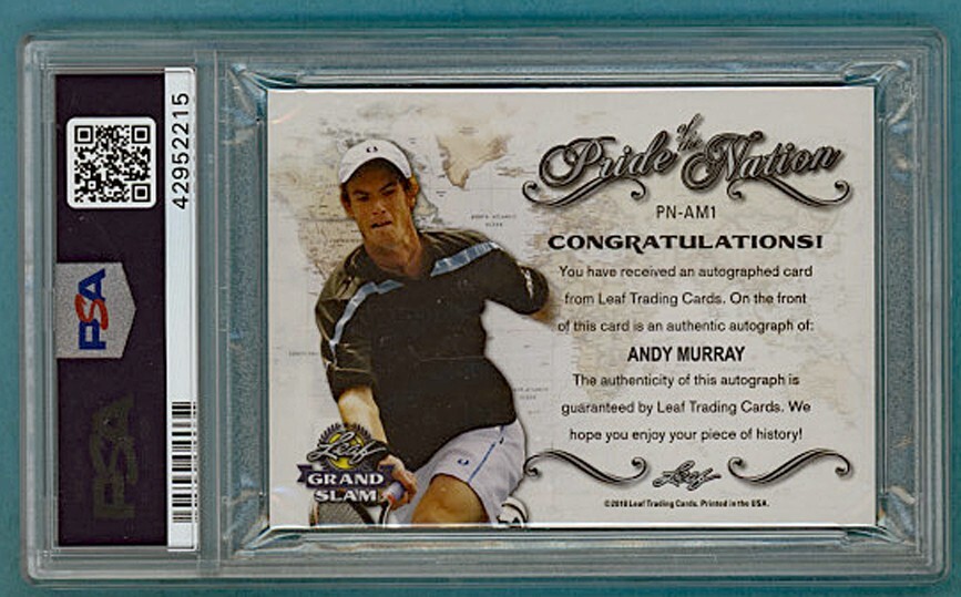 2018 Leaf Grand Slam Andy Murray Auto Issue – #PNAM1 PSA 10! POP 1!