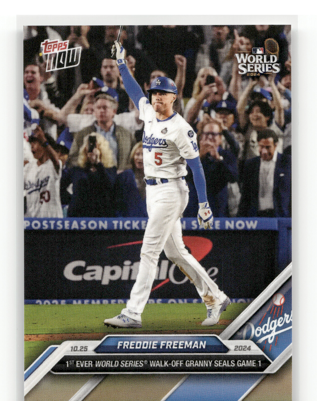 FREDDIE FREEMAN World Series Walk Off Home Run 2024 Topps Now #866, Dodgers 🔥