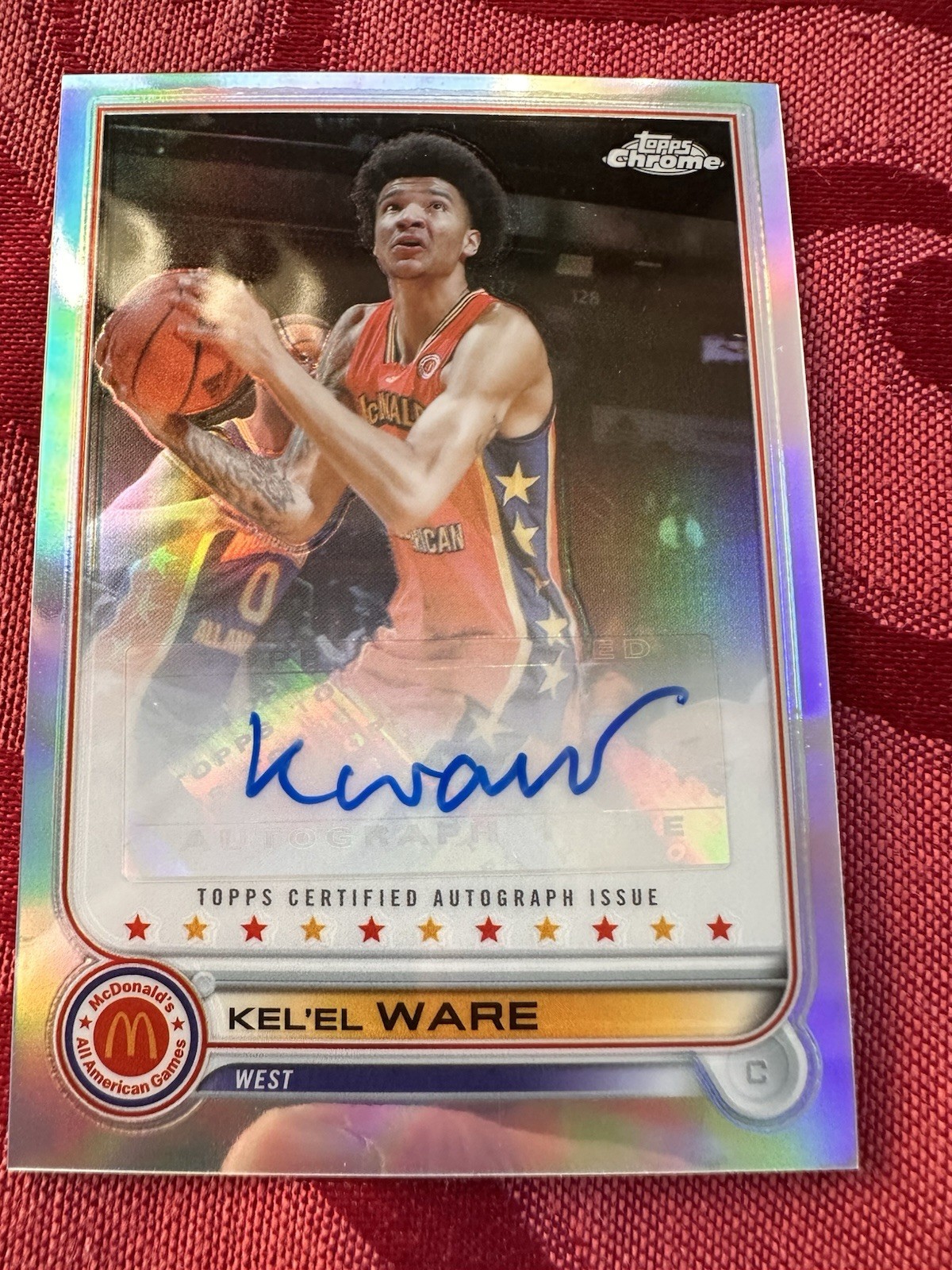 2022 Topps Chrome McDonald’s American – Kel’el Ware Refractor Auto Autograph RC