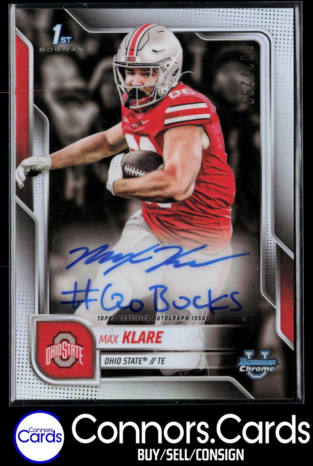 Max Klare Auto 2025 Bowman University Chrome #BCA-MKL Refractor Inscription /299