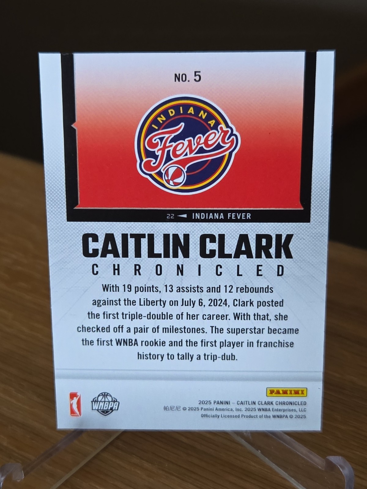 Caitlin Clark 2025 Panini Chronicles Red Holo Foil Chronicled Collection #5
