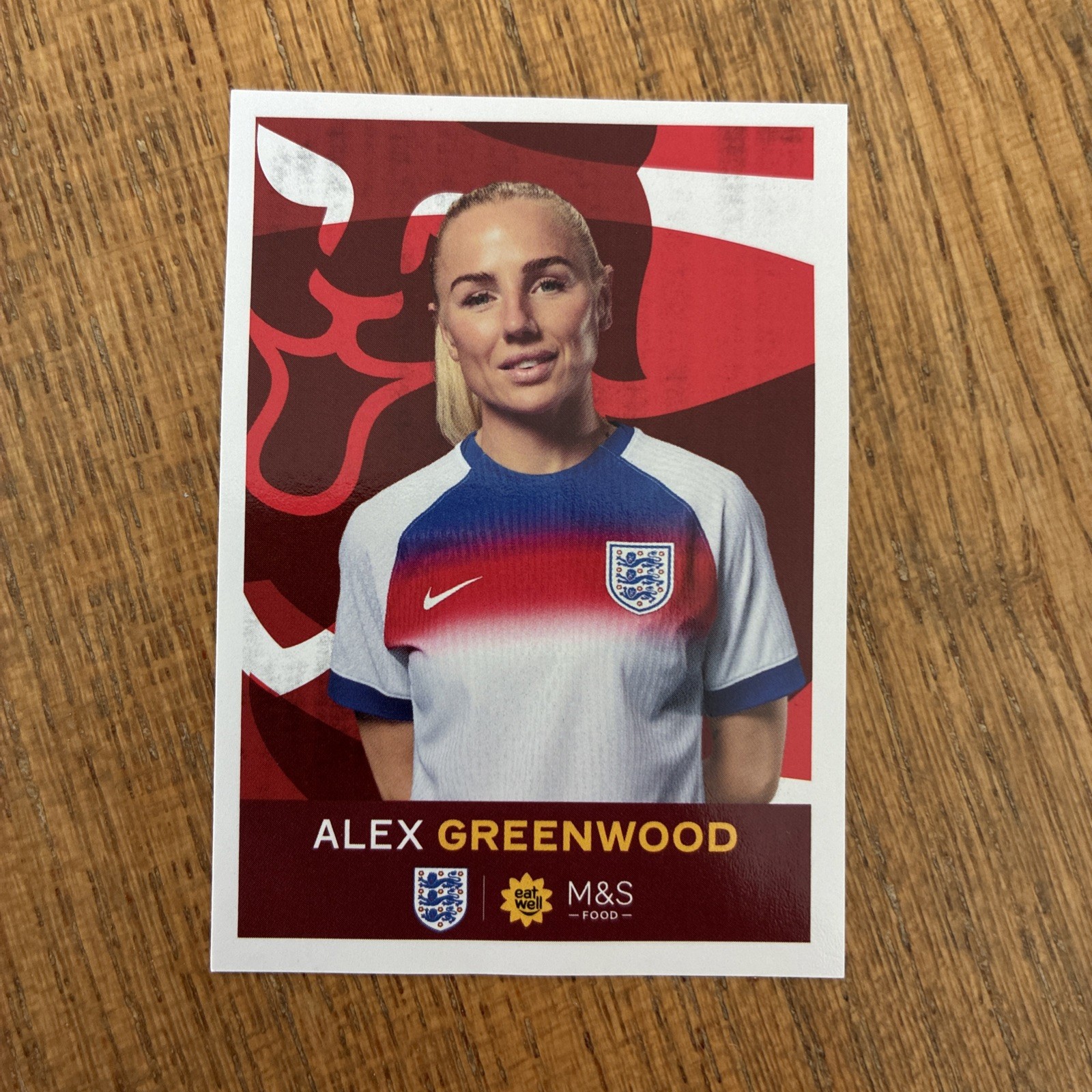 Official Panini M&S England Sticker Collection Alex Greenwood #40 Non-Stuck