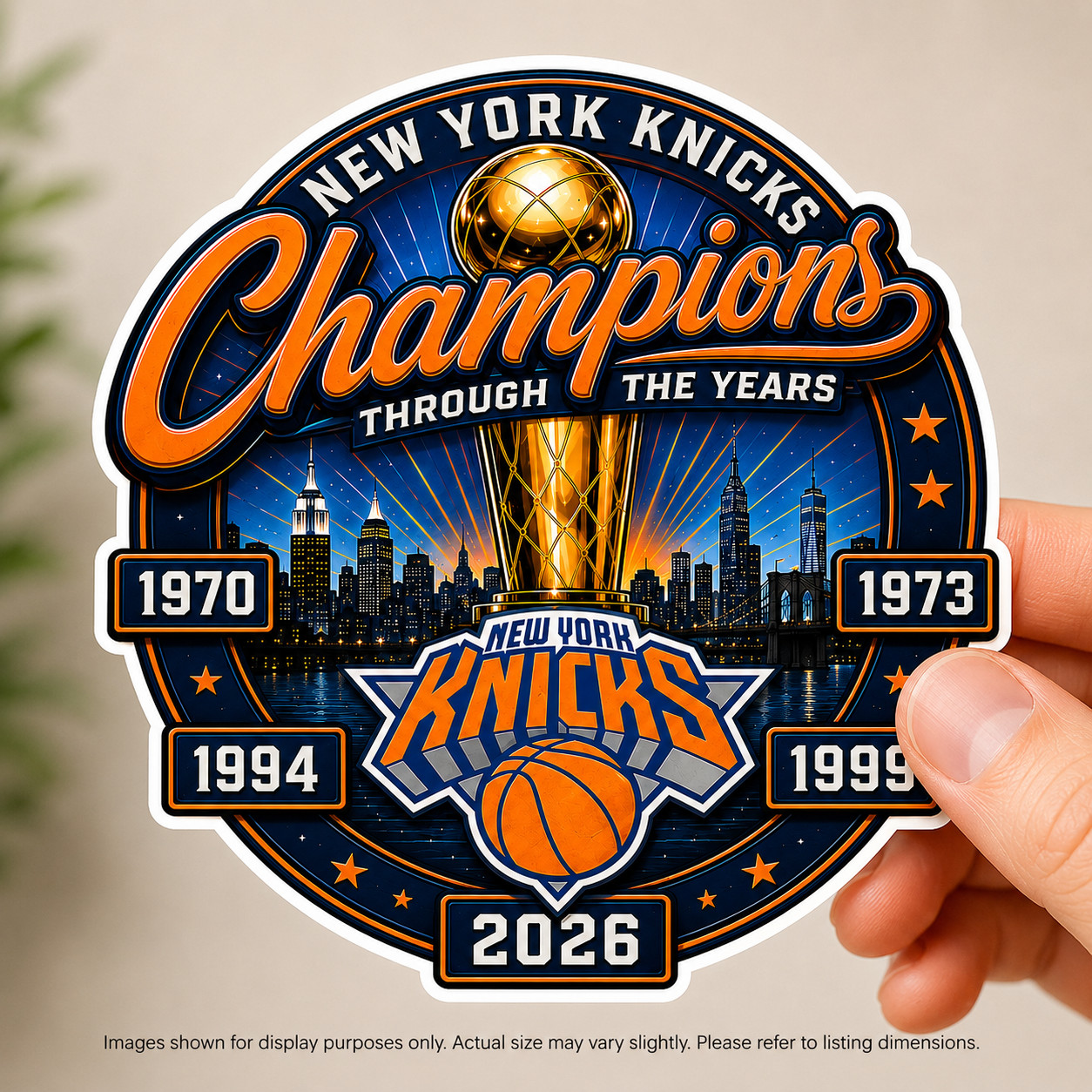New York Knicks 2026 NBA Finals Champions 3.5″ x 3.5″ Vinyl Sticker NYK 2026