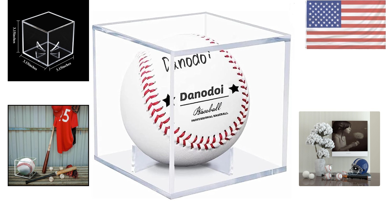 Durable Square Acrylic Display Case – Protect and Showcase Baseballs 3.15 Inches
