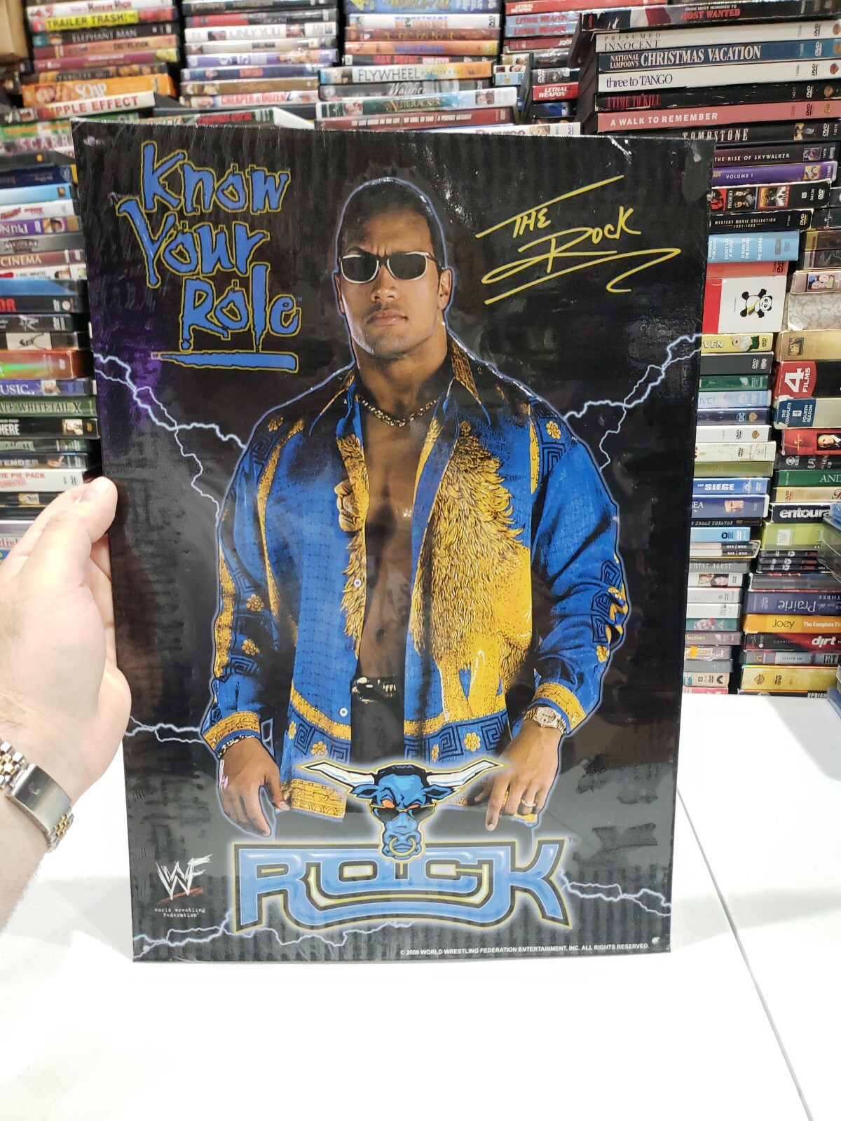 Sealed Dwayne The Rock Johnson “Know Your Role” WWF (WWE) Metal Sign 12×17 2000