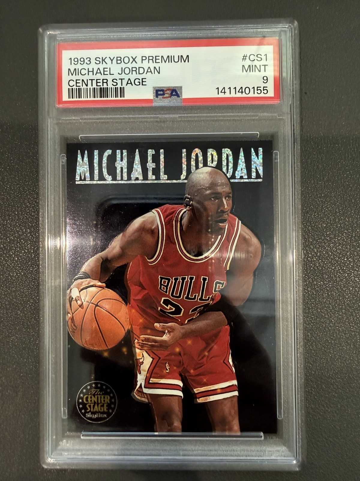 1993 SKYBOX PREM CENTER STAGE #CS1 MICHAEL JORDAN PSA 9 HOF
